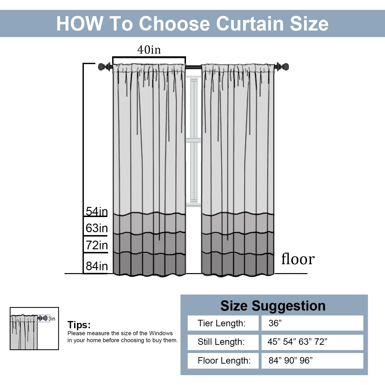 OVZME Thermal Insulated Blackout Window Curtains, Room Darkening Drapes for Bedroom and Living Room (Black, 40 in x 84 in, Set of 2) atf3o