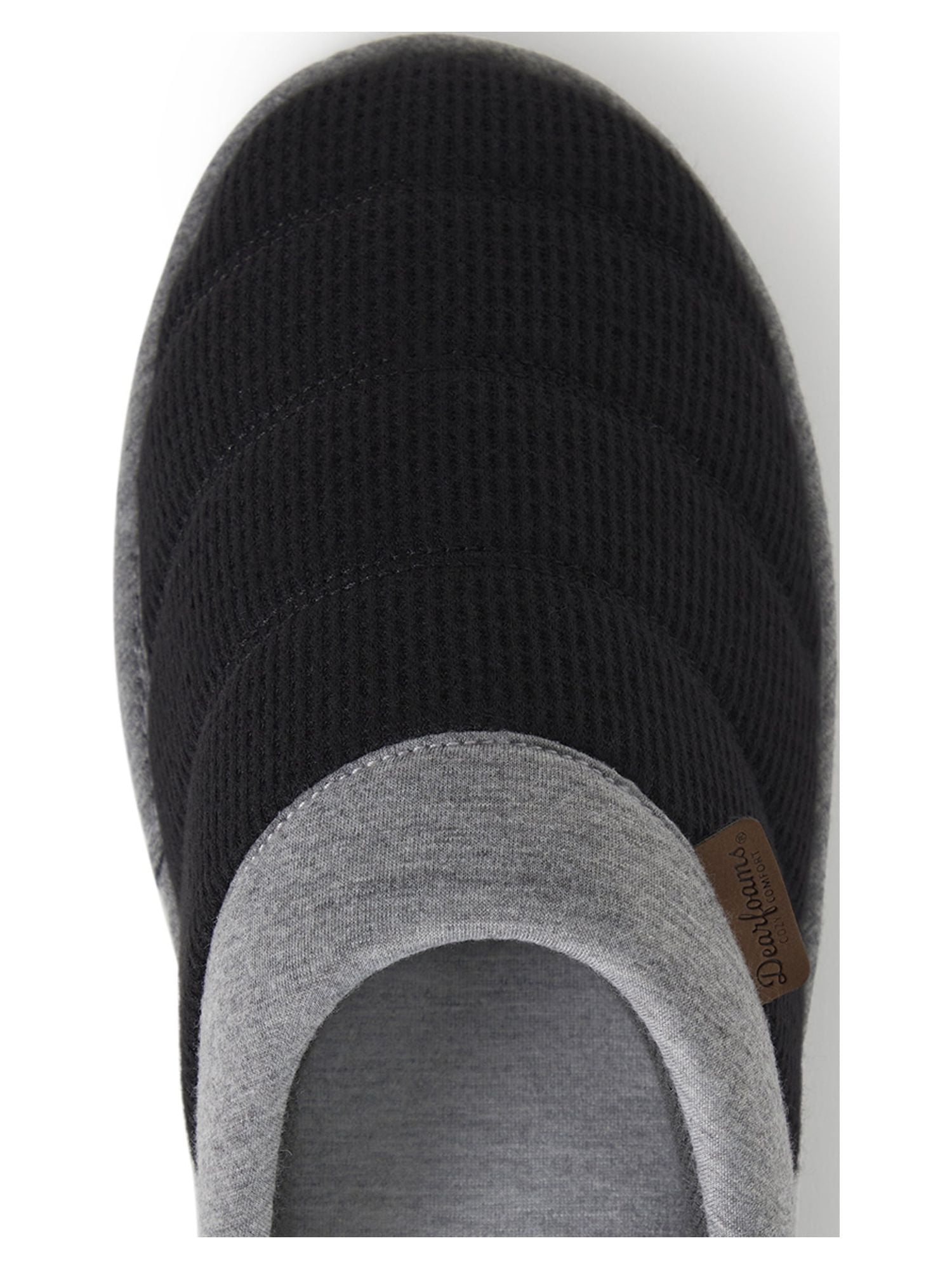 Dearfoams Cozy Comfort Men's Bound Knit Clog Slippers (Black, 10 US) 5xtuj