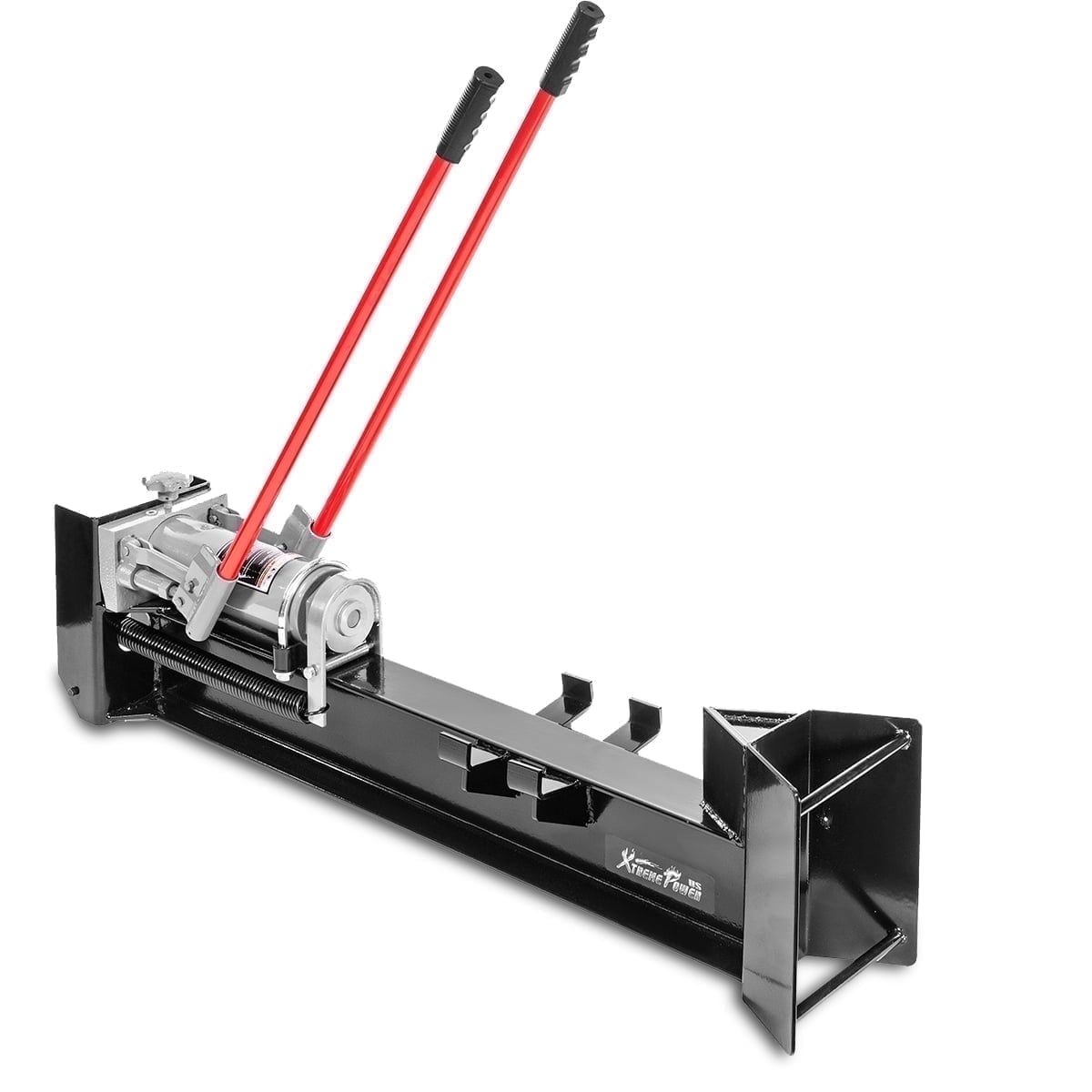 XtremepowerUS Hydraulic Log Splitter, 12 Ton Manual Wood Splitting Tool with Steel Beam and Wheels (1 Pack) p0an7