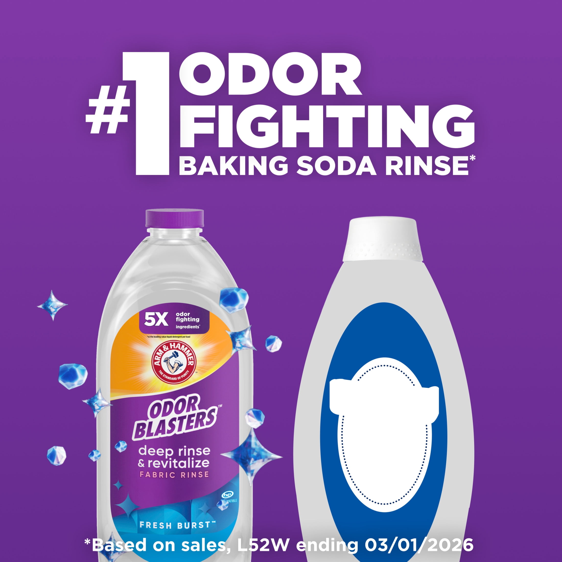 ARM & HAMMER Odor Blasters Deep Rinse and Revitalize Fabric Rinse, Fresh Burst (28 fl oz) wpvmj