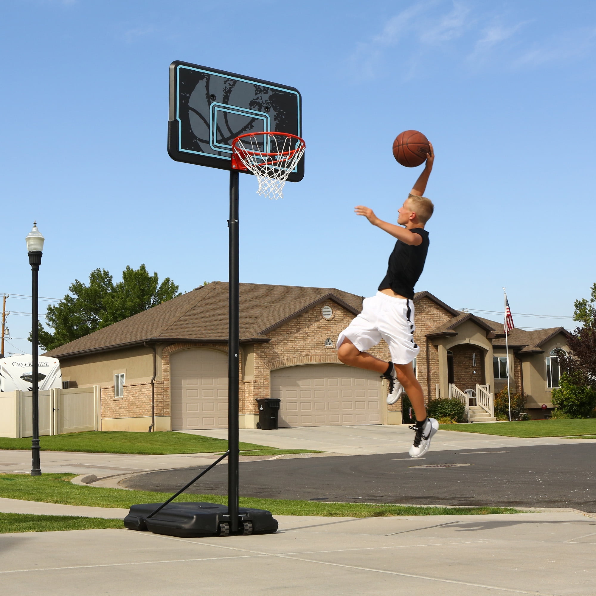 Lifetime 44-Inch Impact Portable Basketball Hoop System with Telescoping Height Adjustment (44 in) tnieo