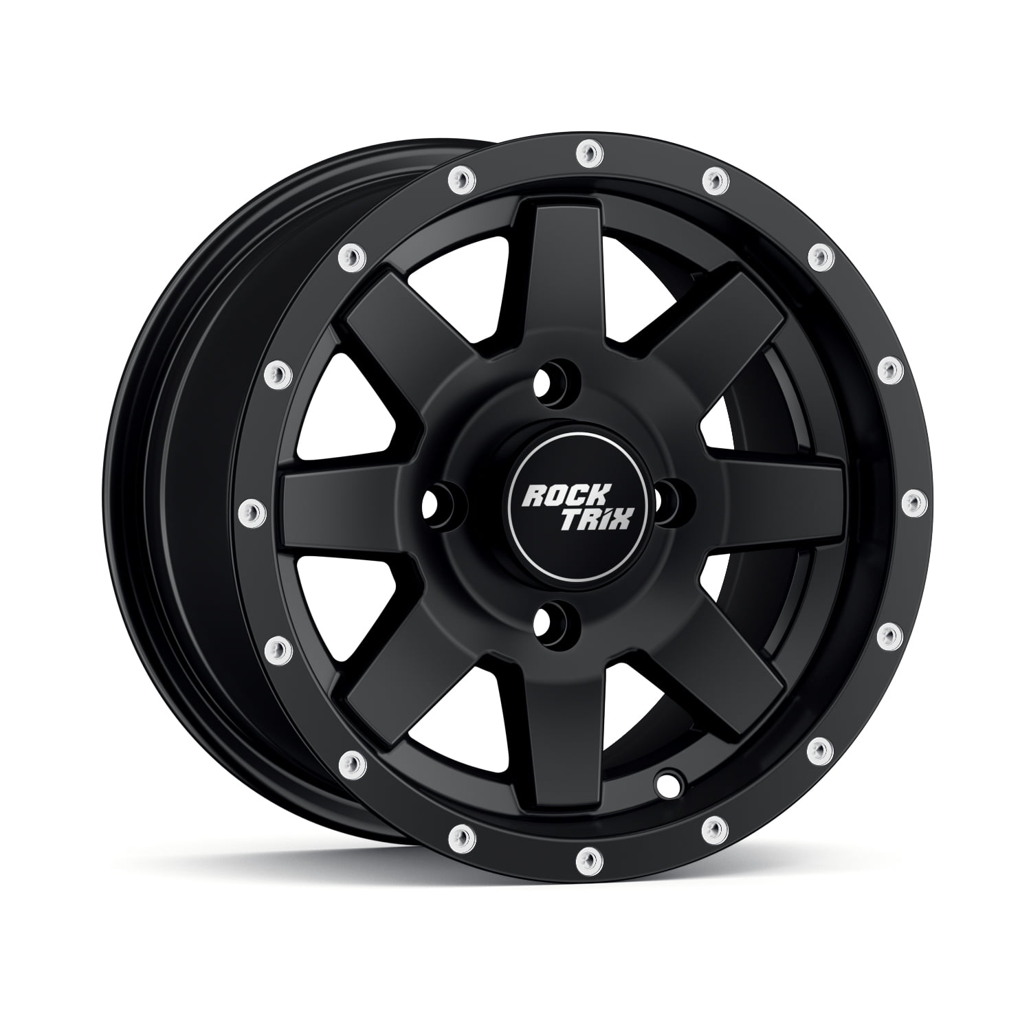 Rocktrix RT106 ATV Wheels Rims (Matte Black, 12x7 in, Set of 4) uzf1h