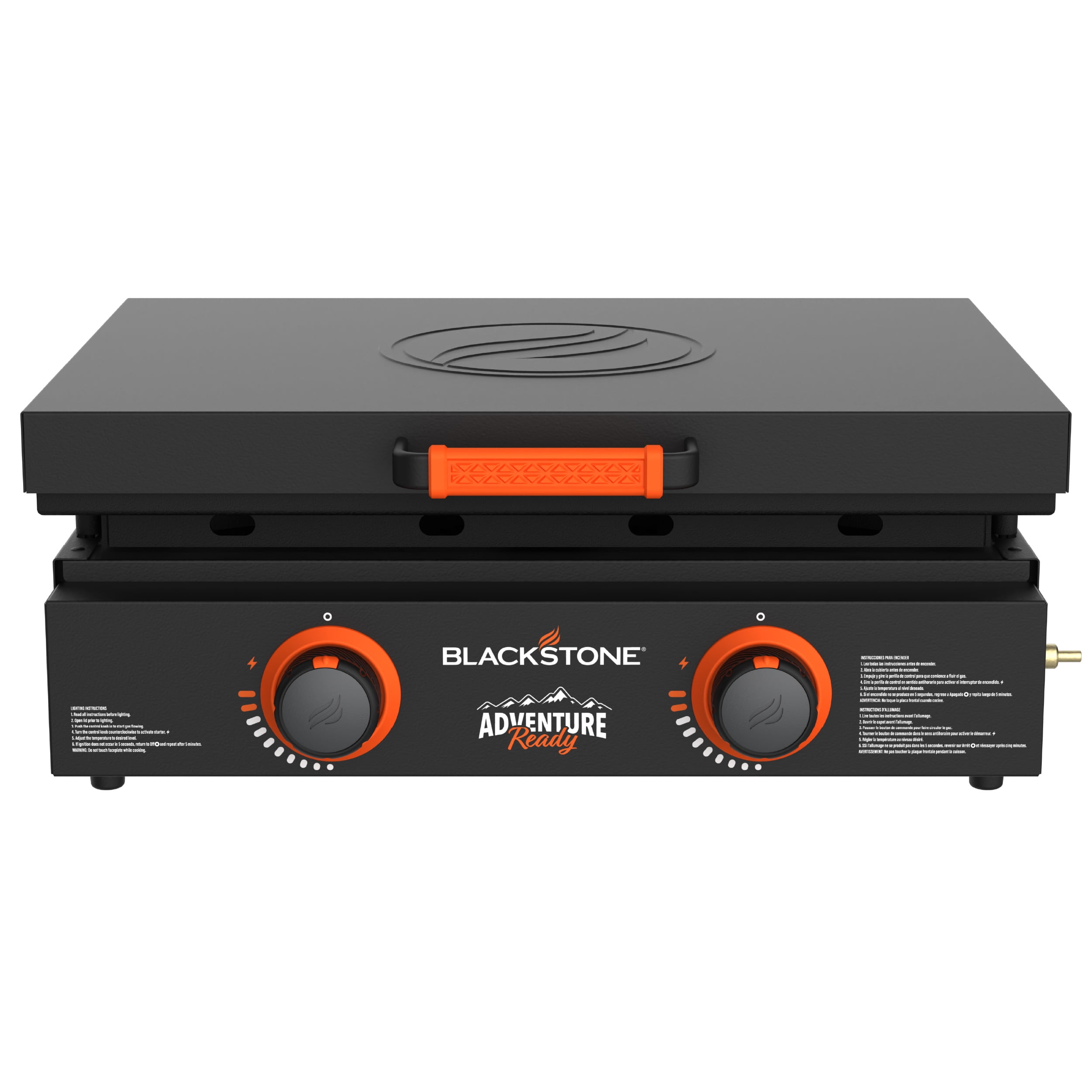 Blackstone Adventure Ready Outdoor Griddle, 22 in 2-Burner Flat Top Grill with Hard Cover (Black, 22 in) uh9s7
