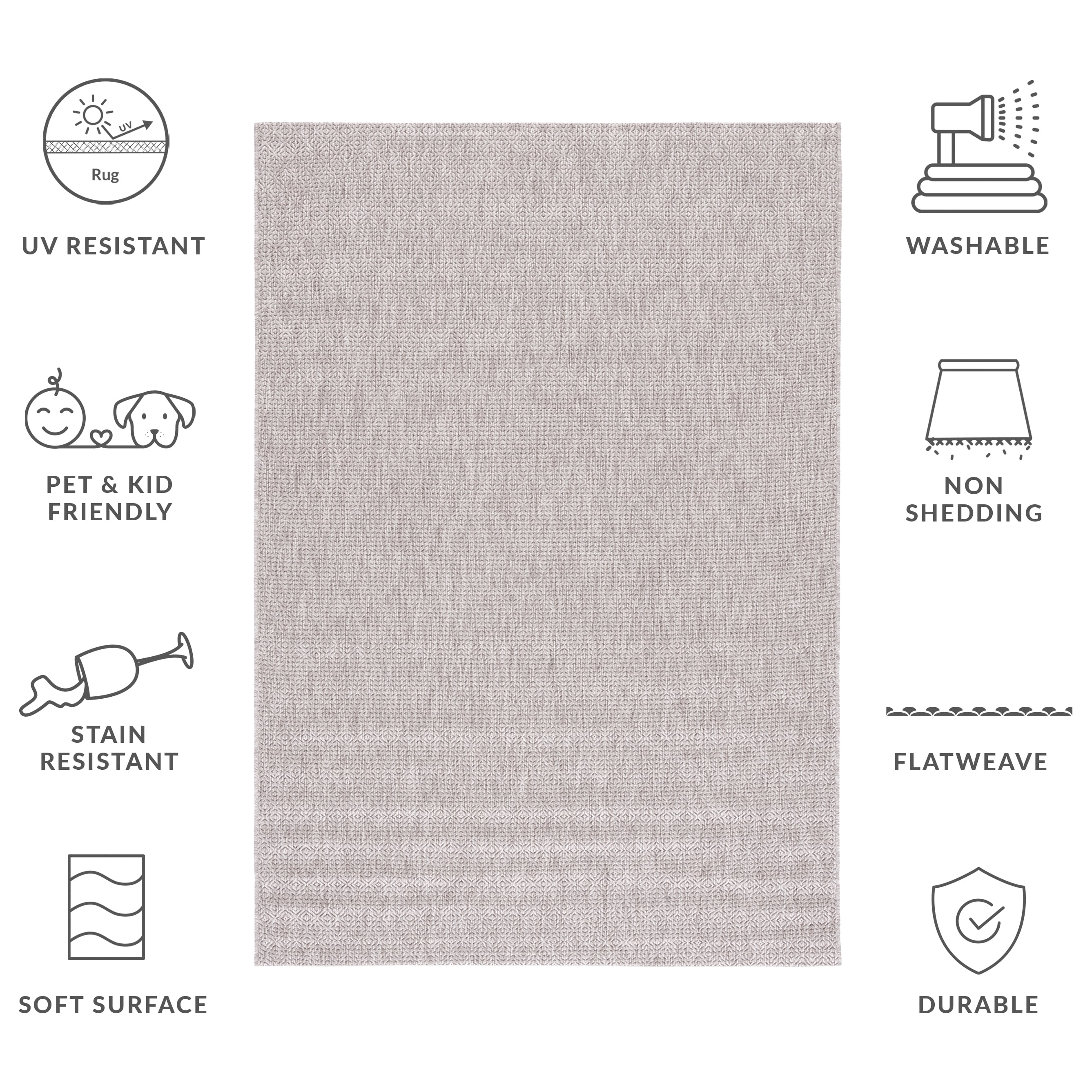 Safavieh Courtyard Mitre Geometric Indoor/Outdoor Area Rug (Beige, 5 ft 3 in x 7 ft 7 in) ny680