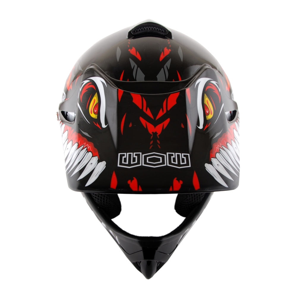 Wow! Youth Motocross Helmet Goggles and Gloves Set (Red, Small) p3xrz