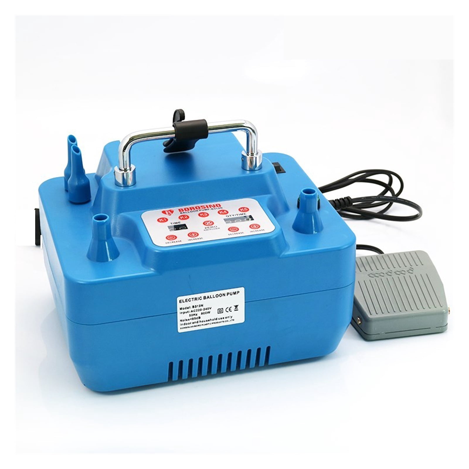 Momo Electric Balloon Pump Dual Nozzle Inflator with Timer and Foot Switch (1000W) mqoou