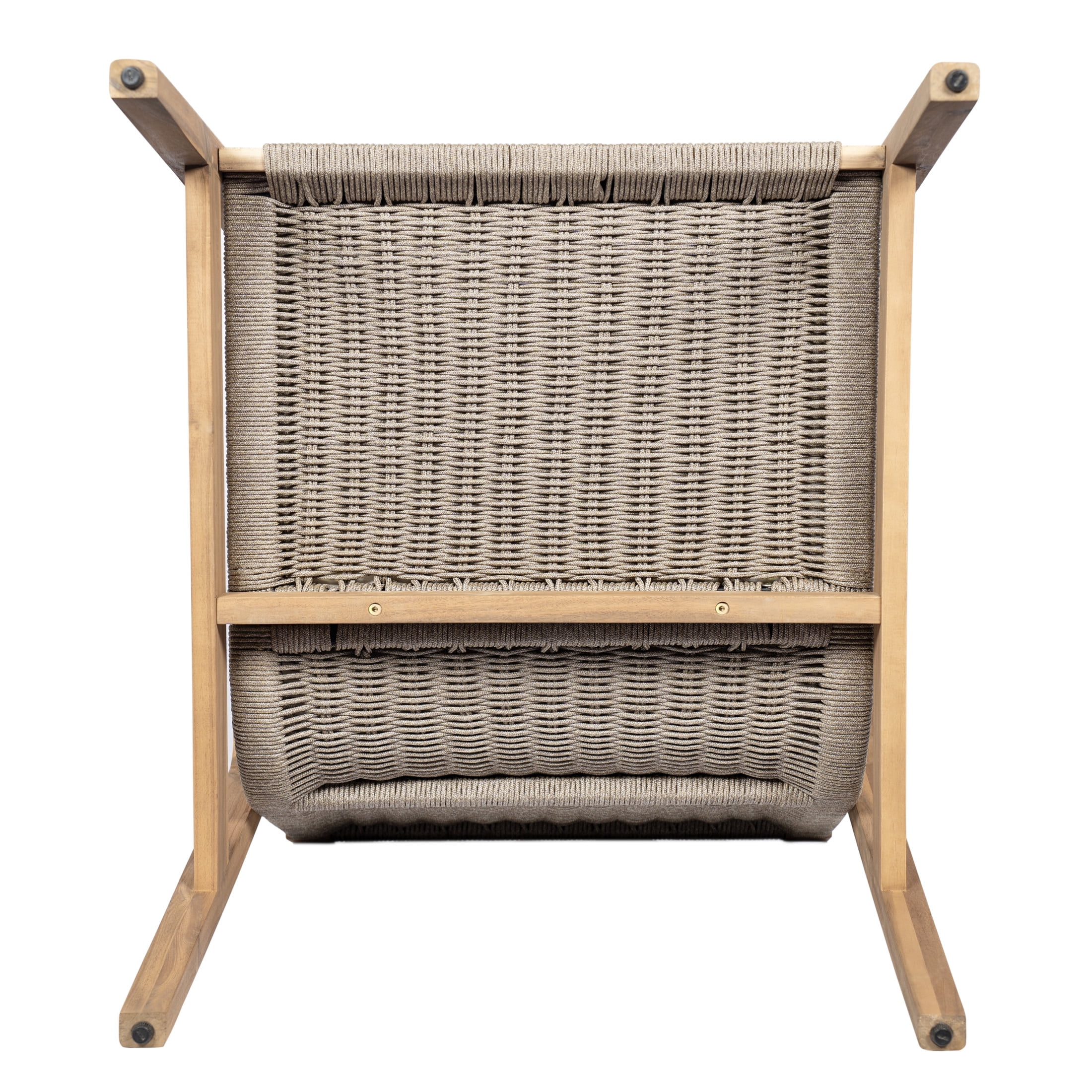 Christopher Knight Home Rustic Outdoor Acacia Wood Club Chair with Curved Rope Back (White, 31.89 in D x 27.17 in W x 27.17 in H) o25g5