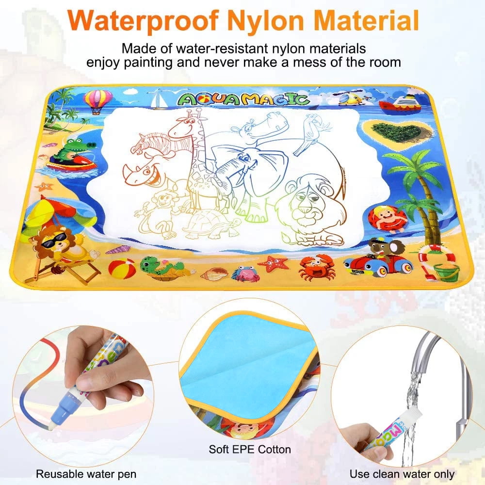 GPED Aqua Magic Water Drawing Mat Large Doodle Painting Pad for Kids (Blue, 40 in x 32 in) 183p3