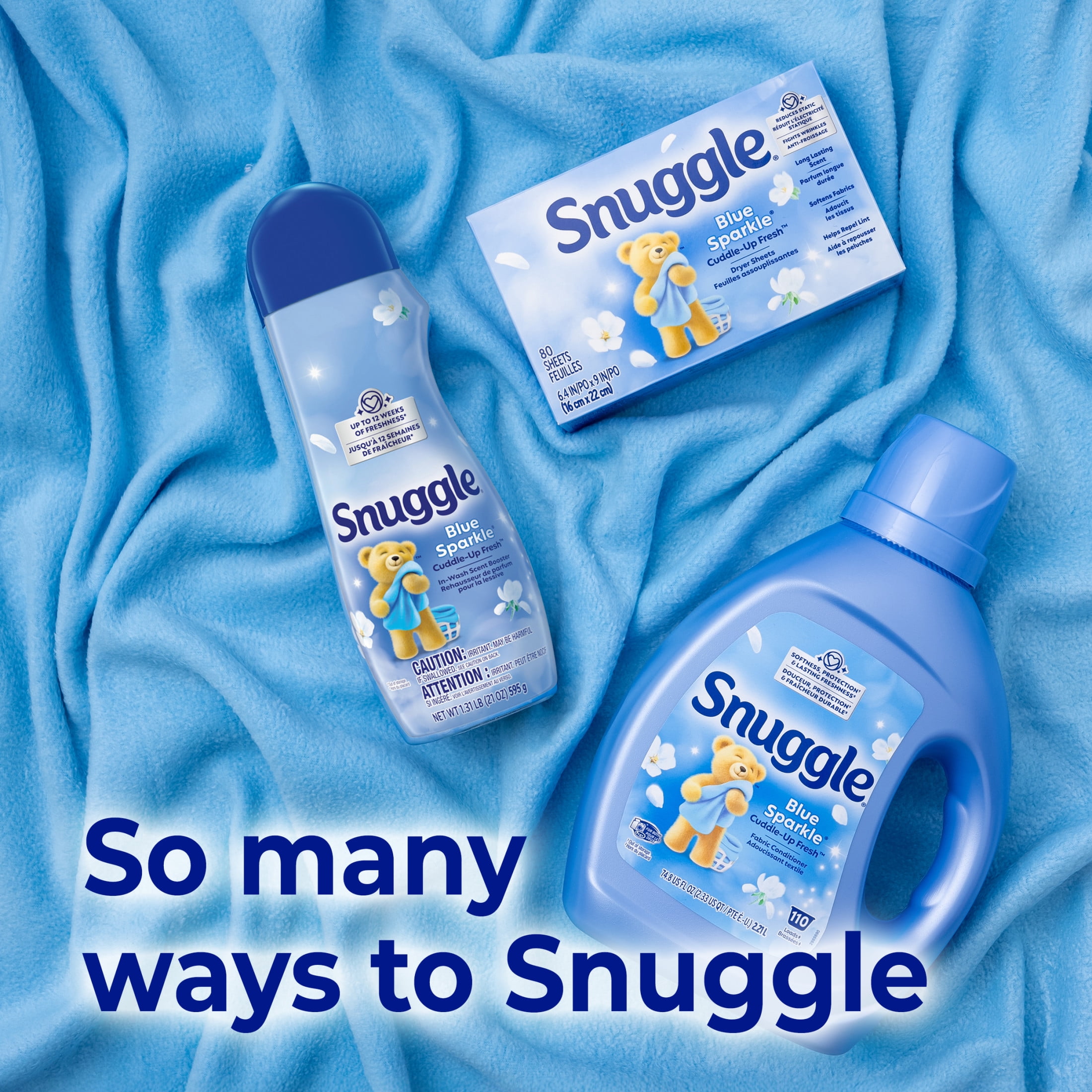 Snuggle Liquid Fabric Softener, Cuddle-Up Fresh Scent, Long-Lasting Softness (Blue, 123.1 oz) vju85