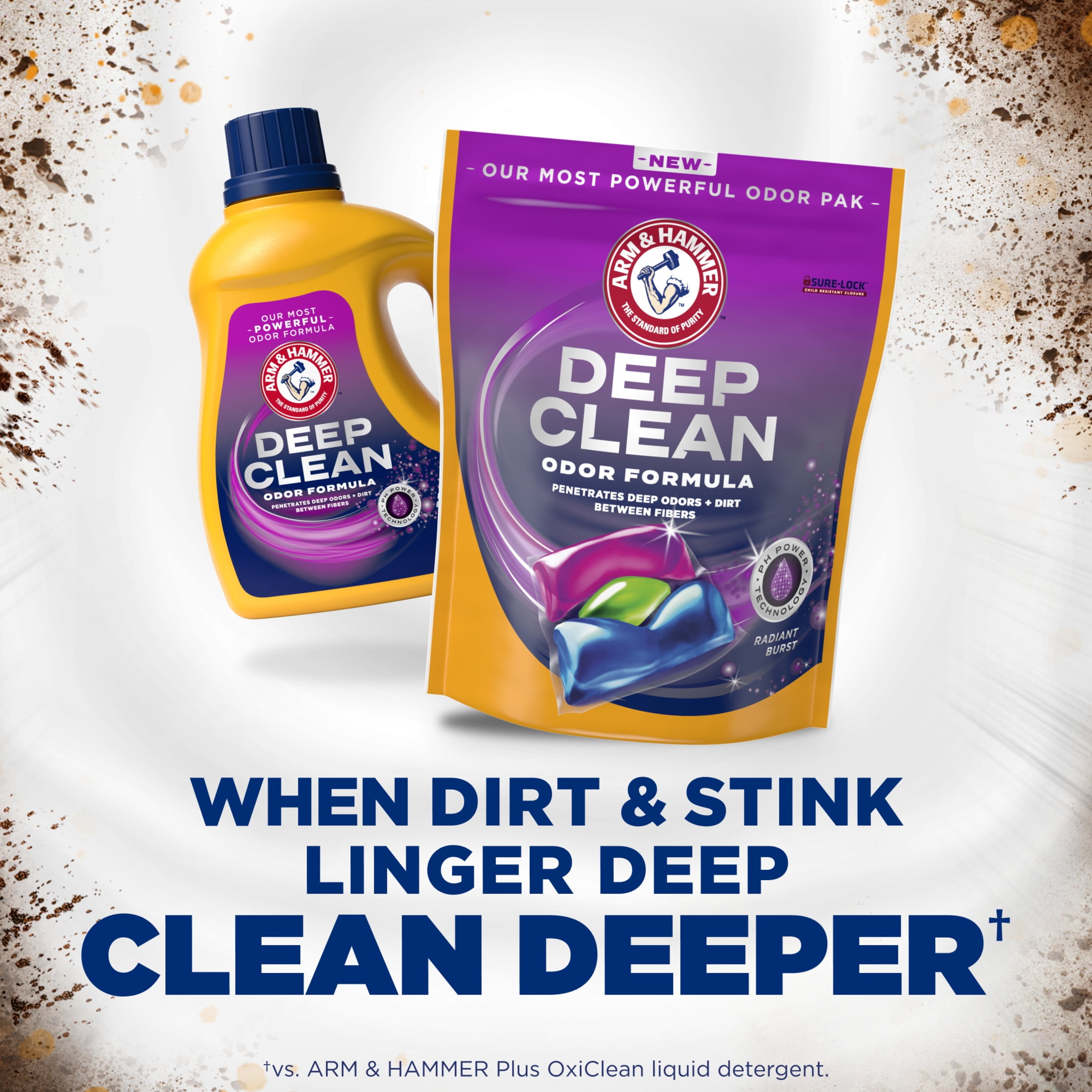 ARM & HAMMER Deep Clean Odor Formula Laundry Detergent Power Paks (Radiant Burst, 44 Count) y4gdv