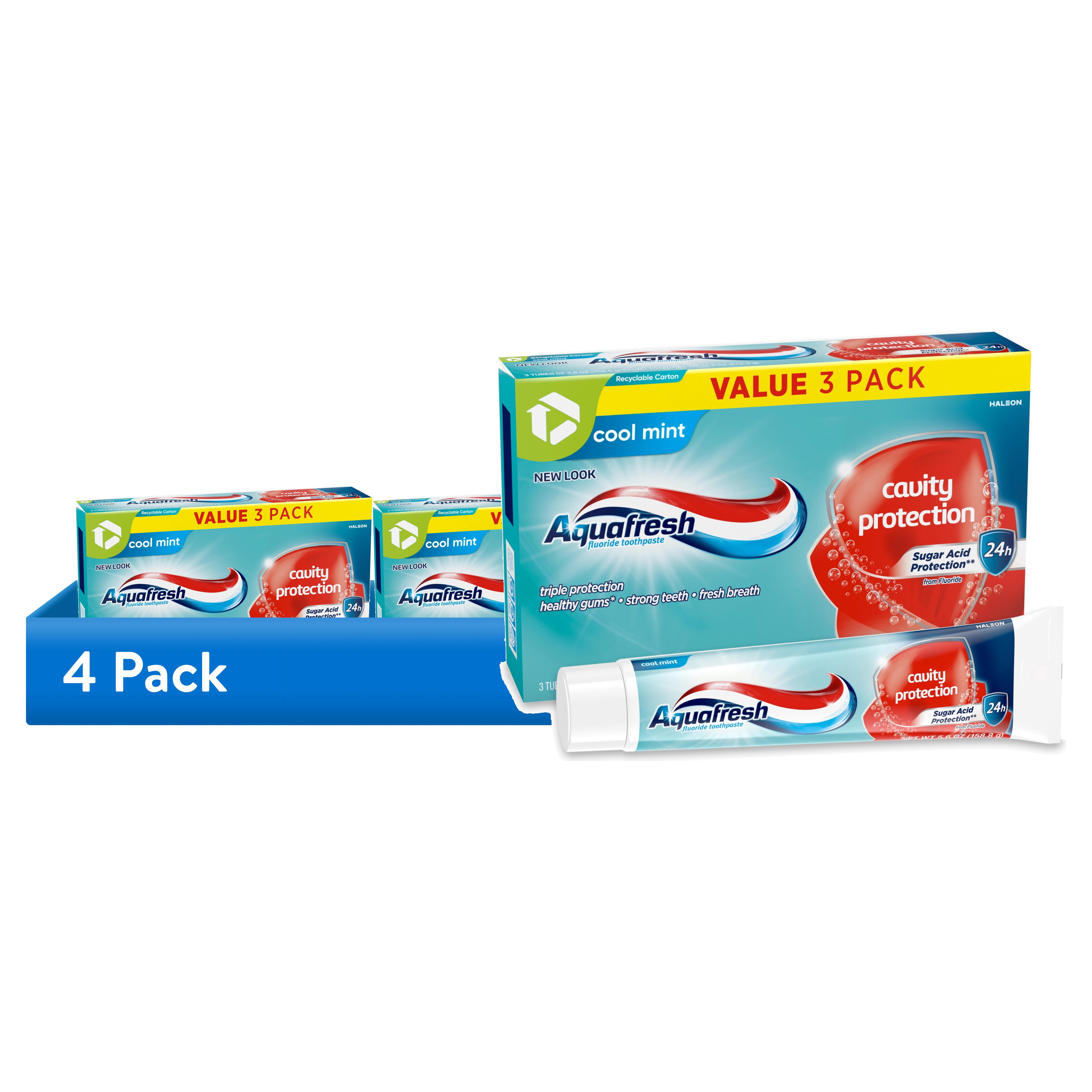 Aquafresh Cavity Protection Fluoride Toothpaste, Cool Mint, Triple Protection Formula (3 Pack, 5.6 oz) 4pzug