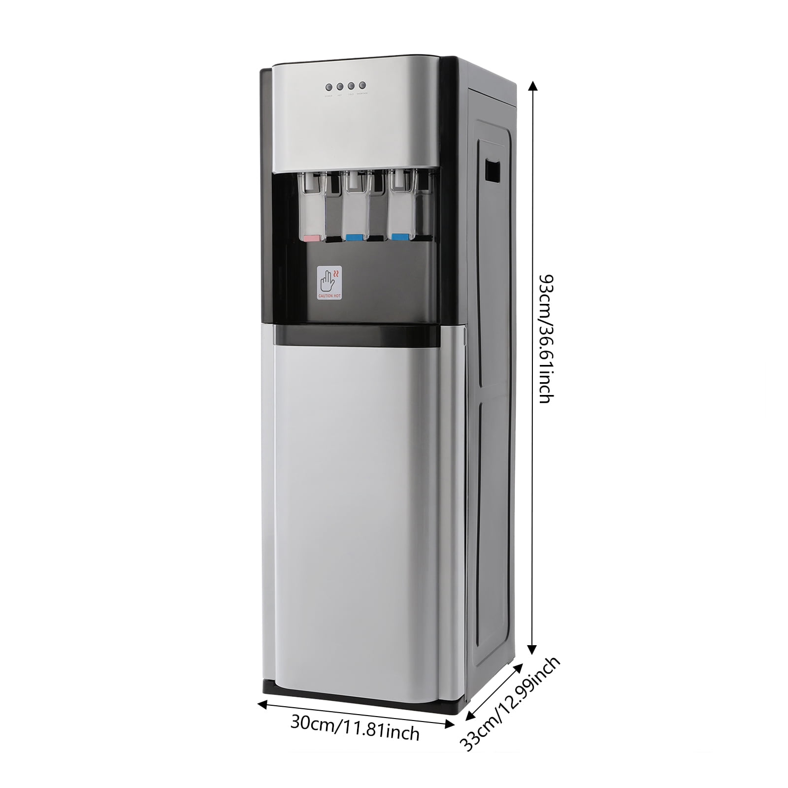Generic Bottom-Loading Water Dispenser with Hot, Room & Cold Temperature Settings (Silver, Floor Standing) zxhnc