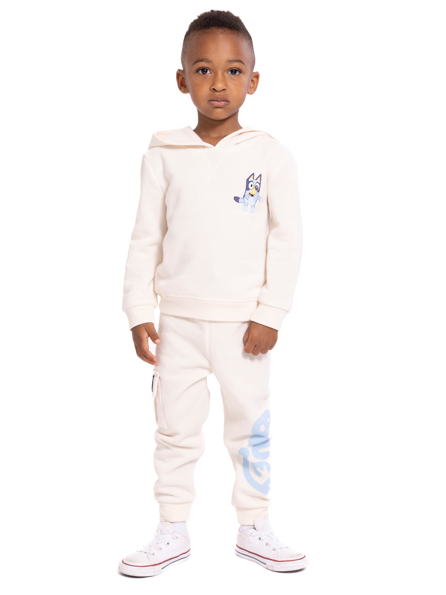 Bluey Toddler Boys' Graphic Hoodie and Jogger Pants 2-Piece Set (Grey, 5T) e7sai
