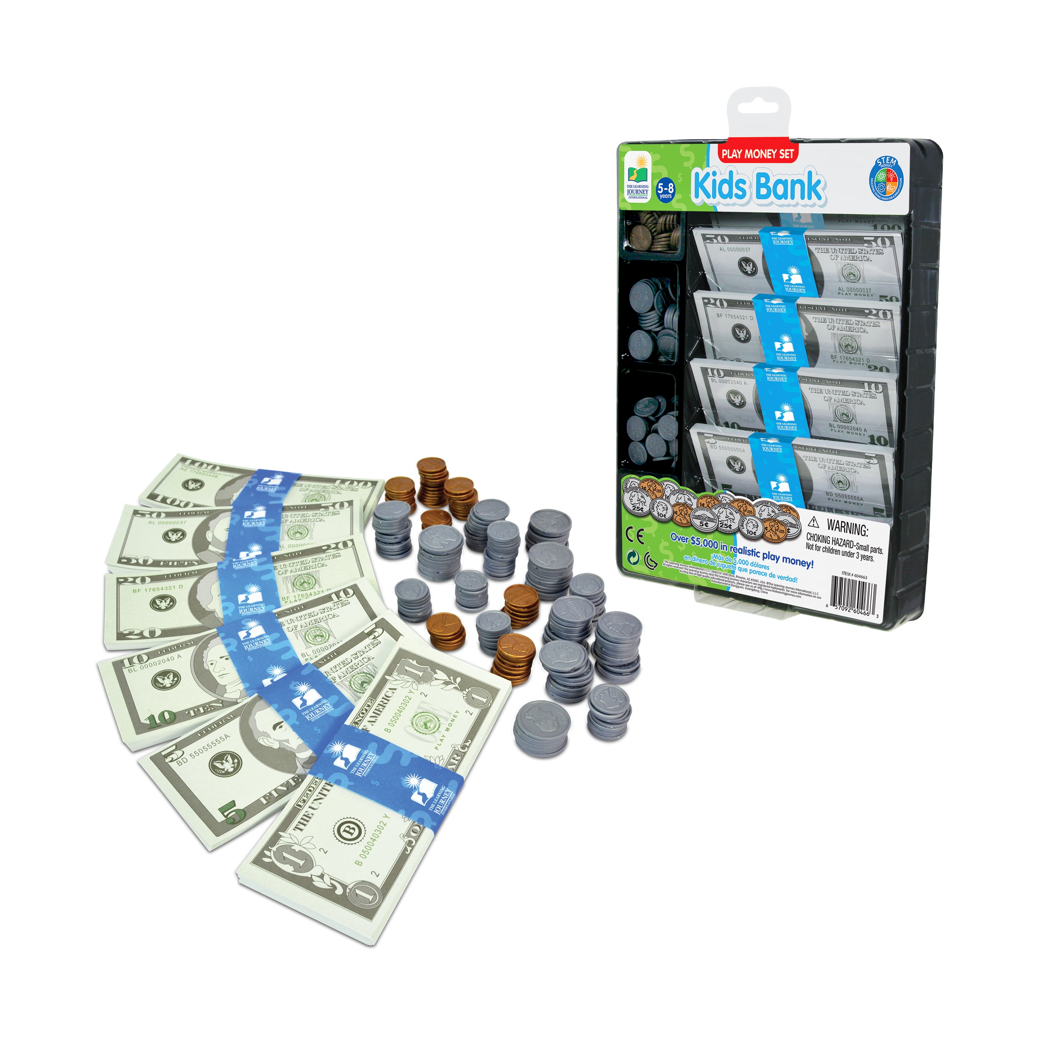 The Learning Journey Play Money Set for Kids Educational Math Activity (8.6 in x 12 in) hduev