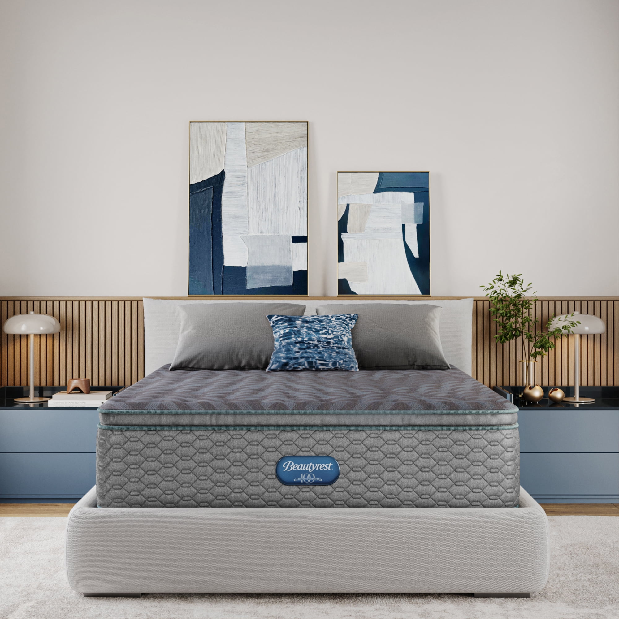 Beautyrest Regal Sleep Medium Firm Pillow Top Mattress (Grey, Twin) luo42