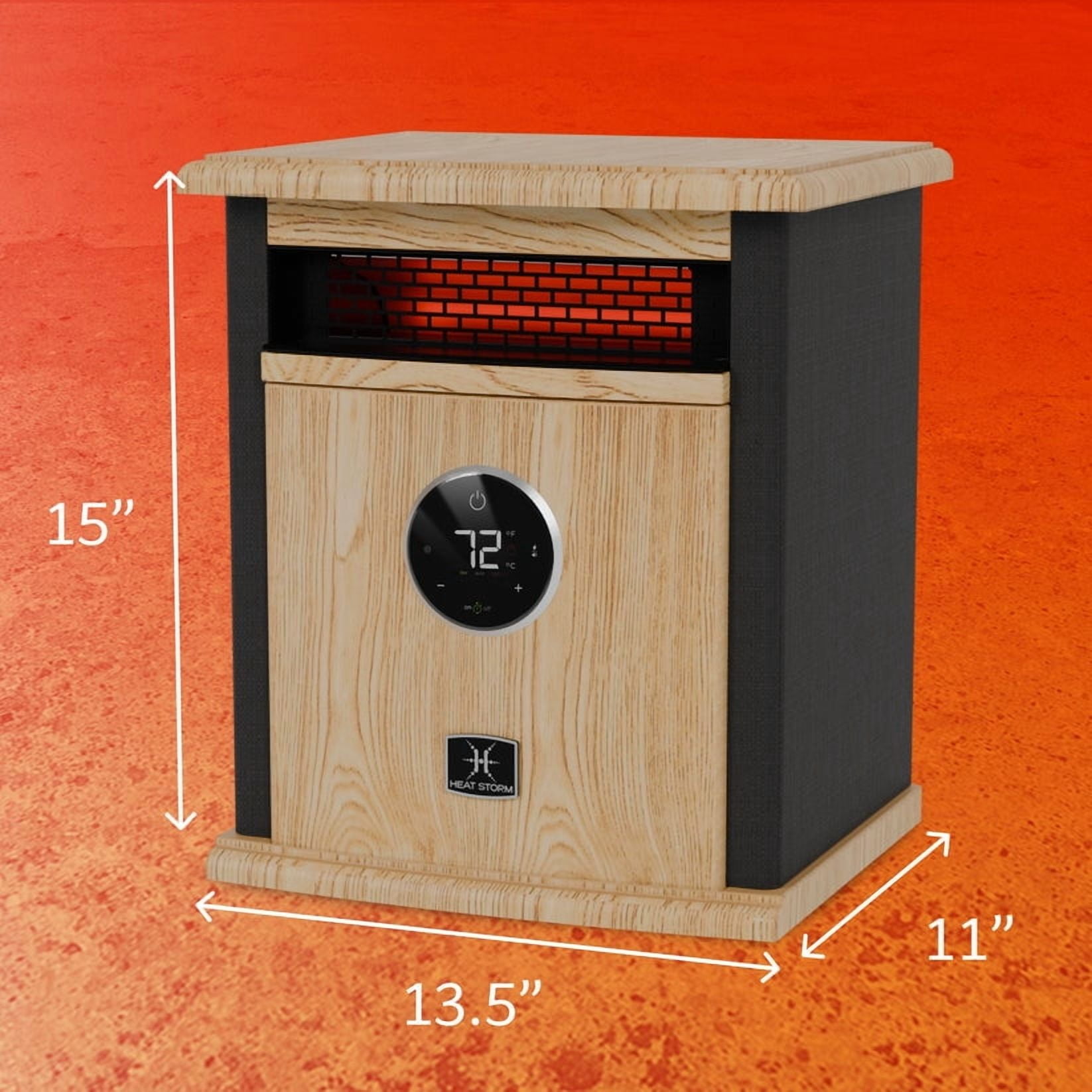 Heat Storm Infrared Cabinet Heater, 1500 Watt Portable Electric Space Heater with Remote Control (Black, 1500 Watt) e36f9