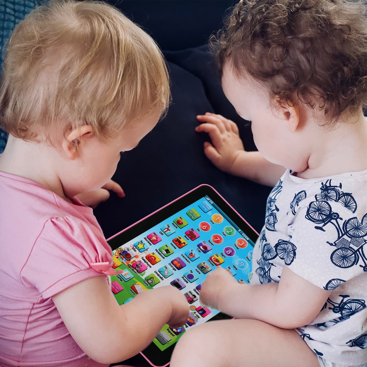 BFVV Kids Educational Learning Tablet Interactive Electronic Toy for Toddlers (Pink, 9.5 in x 7.5 in) j4cnu