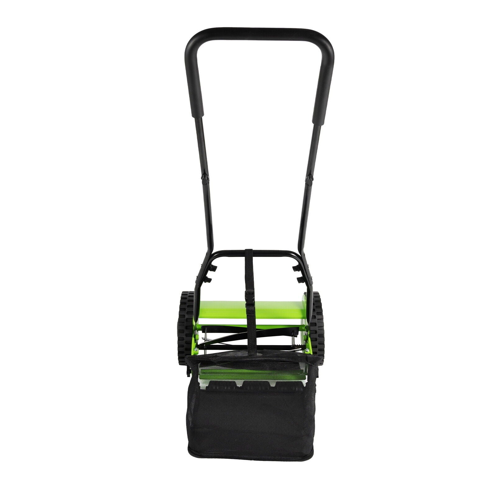 Generic Hand Push Reel Lawn Mower with Grass Catcher and Adjustable Cutting Height (Green, 12 in) alwo9