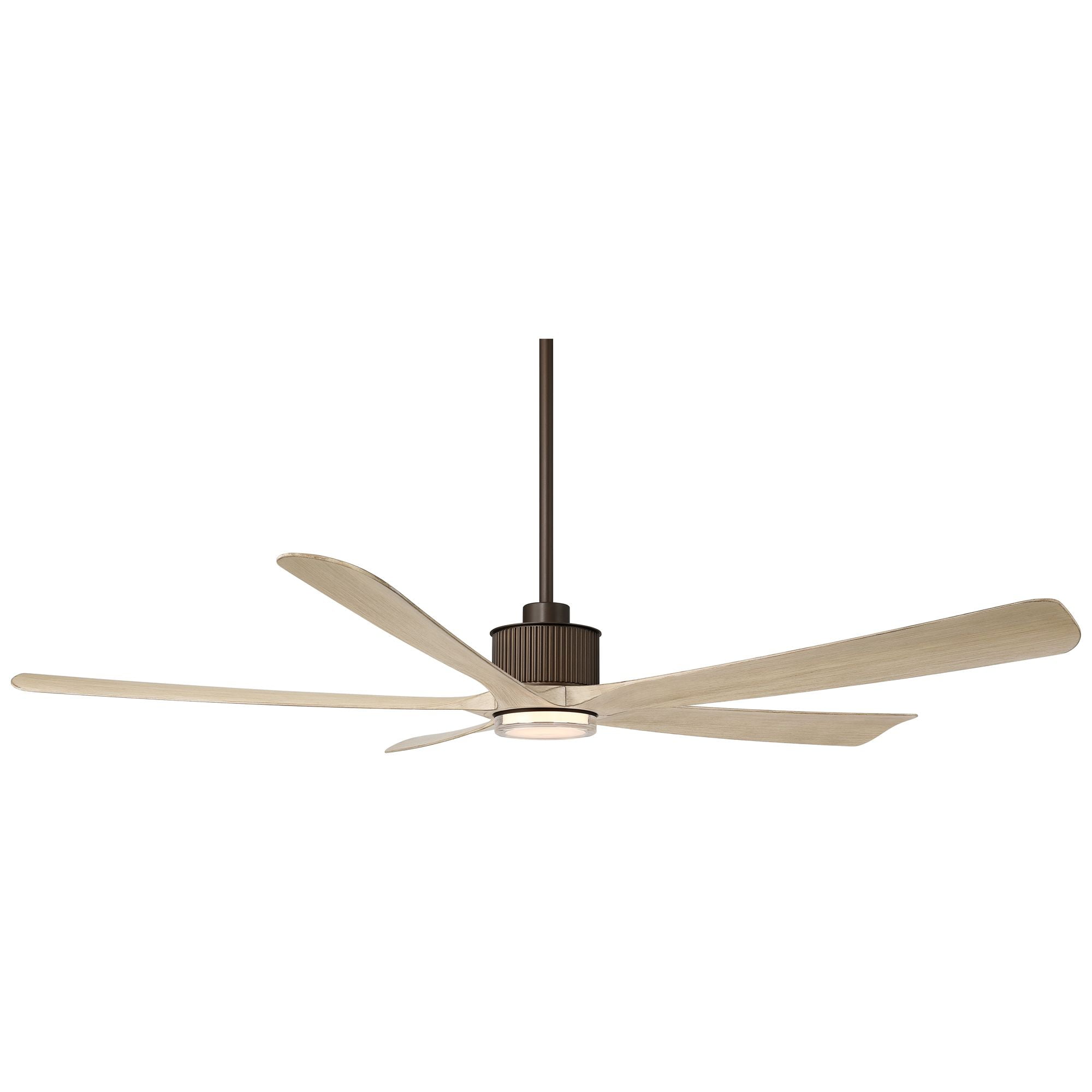 Casa Vieja Hex LED Ceiling Fan with Remote, Bronze Motor and White Oak Blades (60 in) 6hlbs