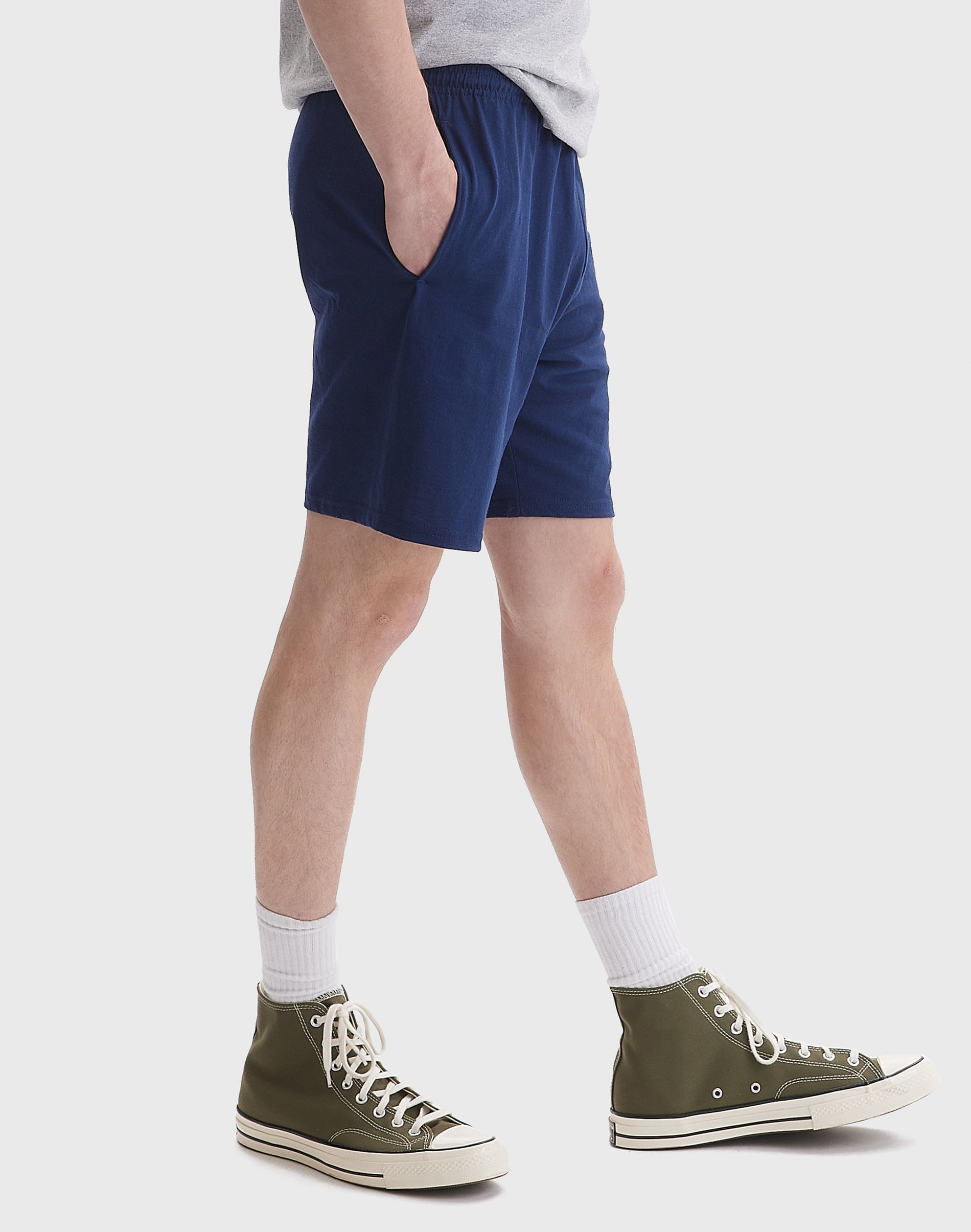 Hanes Essentials Men's Cotton Shorts with Pockets (Blue, S-4XL) dyzum