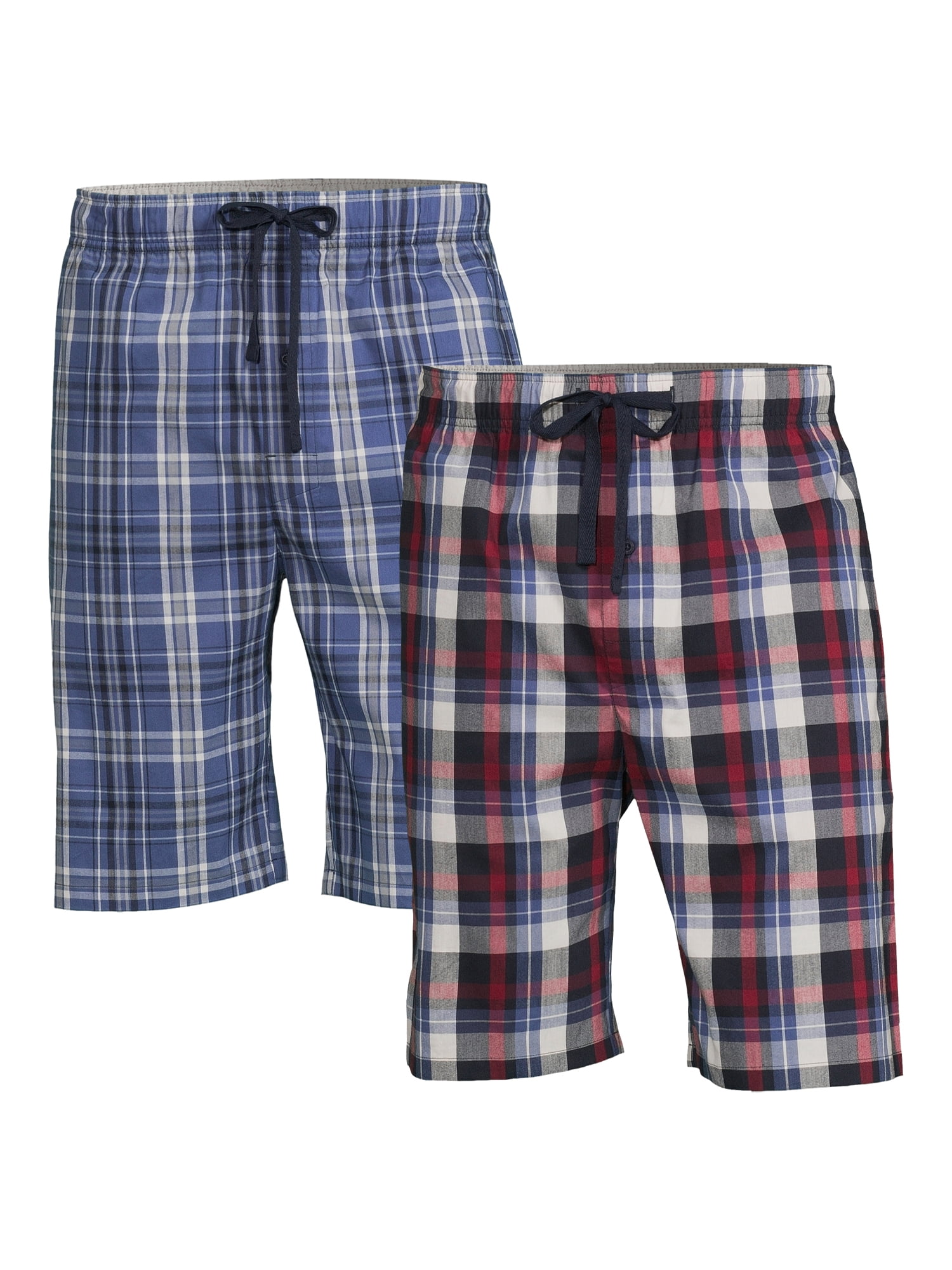 Hanes Men's Woven Stretch Sleep Jam Shorts (Red, 2-Pack) e4506