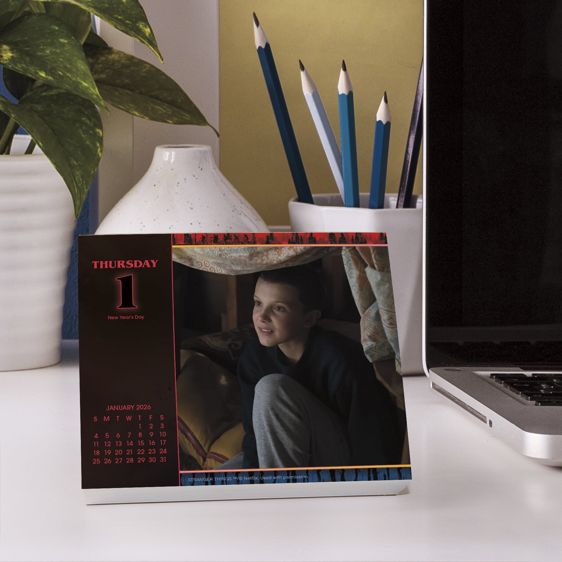 Trends International Netflix Stranger Things 2026 Wall Calendar and Daily Desk Box Calendar Set (Multi-Color, 2-Piece) pwcfk
