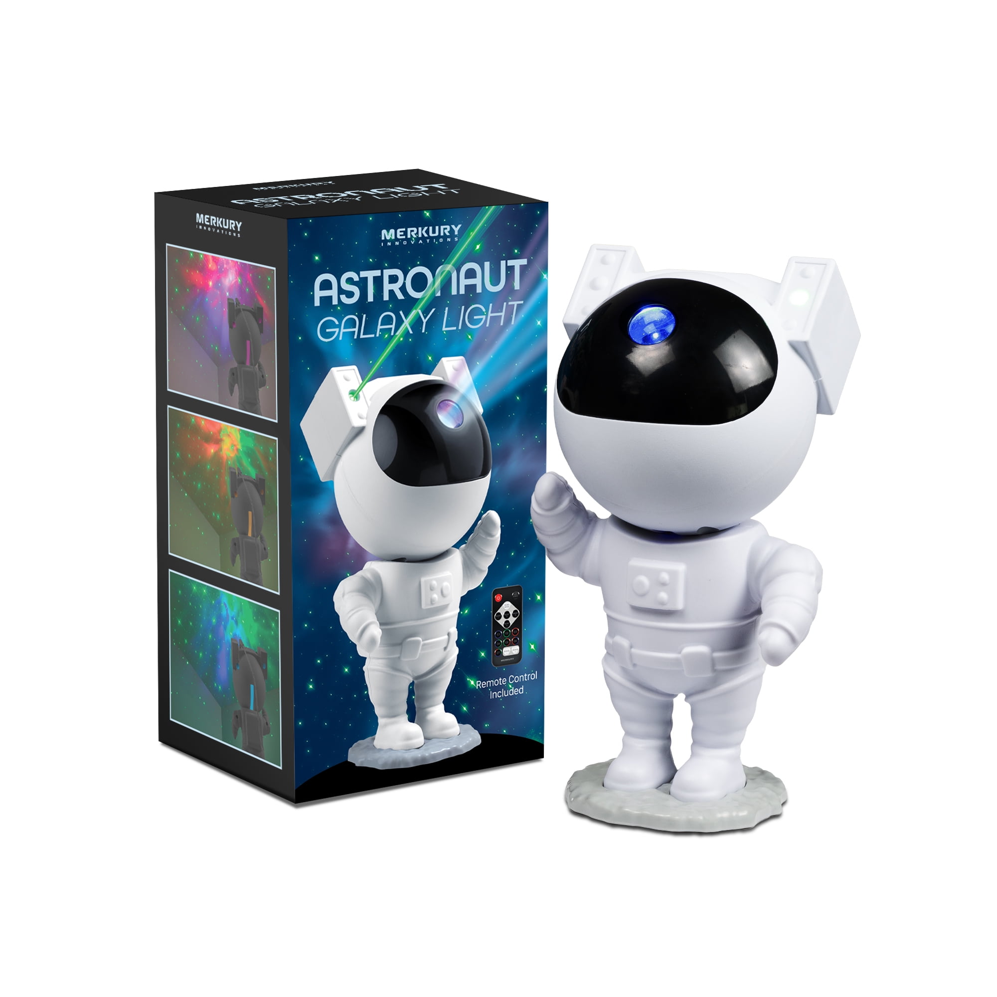 Merkury Innovations Astronaut Galaxy Light Projector with Remote (Multicolor, 10 in) zwlyv