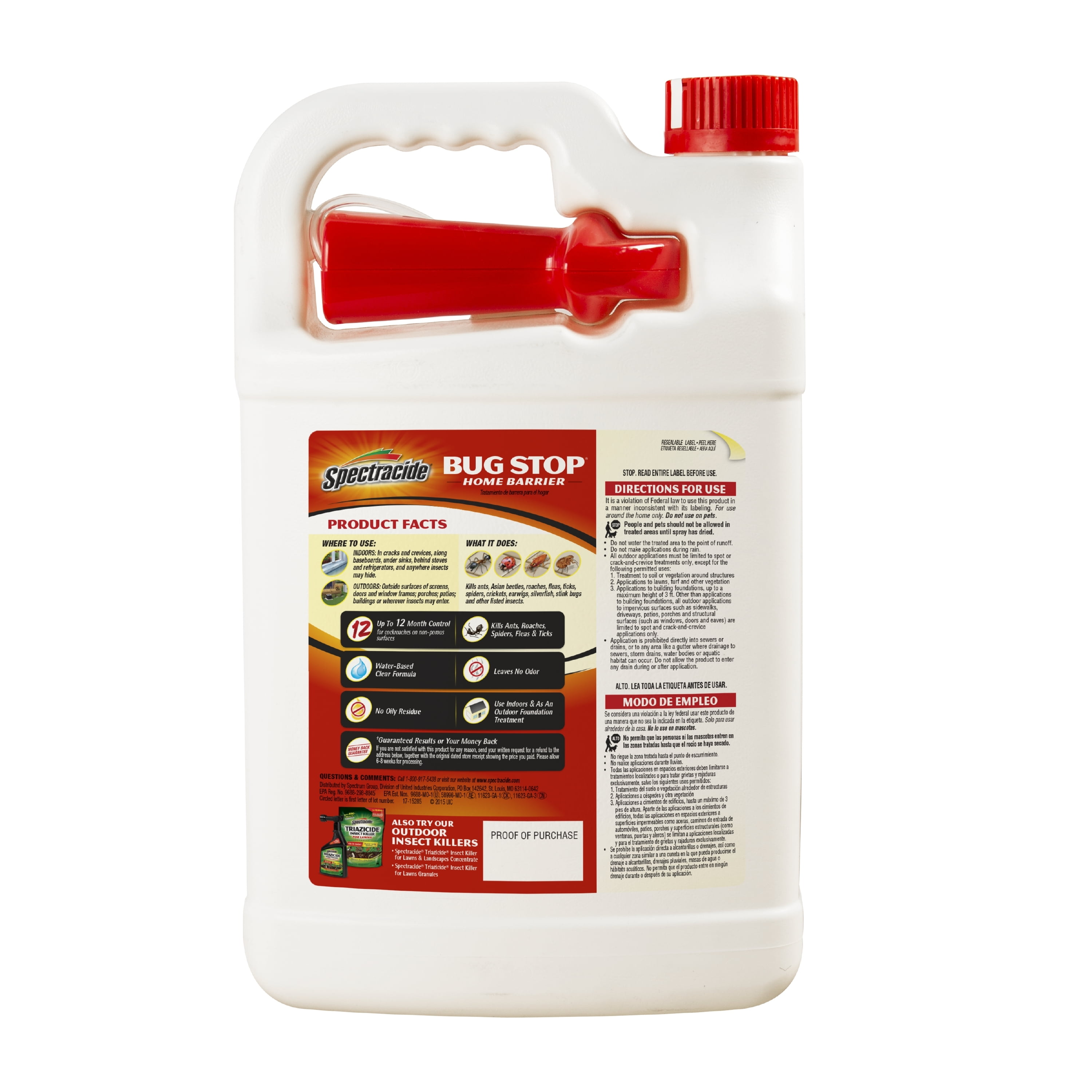 Spectracide Bug Stop Home Barrier Insect Control Spray (Clear, 128 fl oz) jhmfq