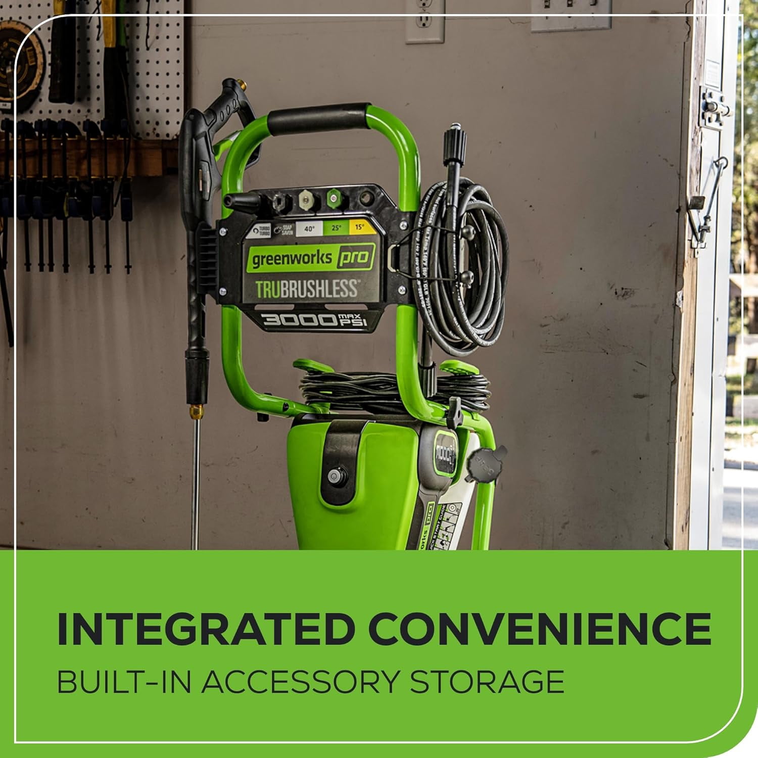Greenworks 3000 PSI Electric Pressure Washer with Foam Cannon and 25 ft Hose (2.0 GPM) 3yjsn