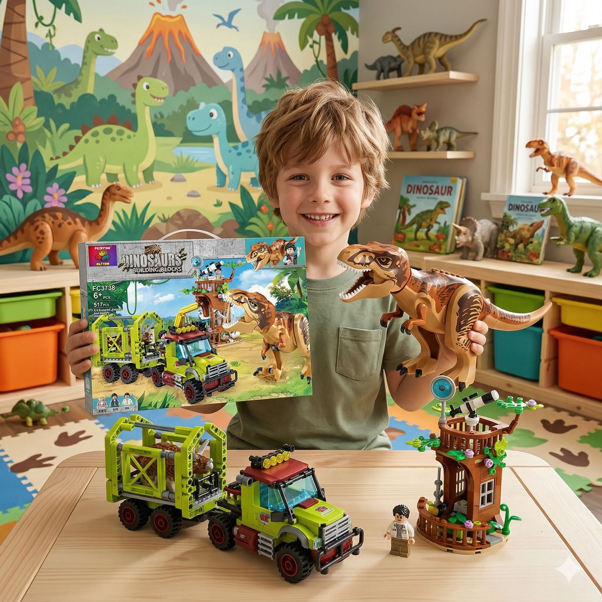 MIADEAL Jurassic Dinosaur Building Blocks Set, STEM Educational Construction Toy (517 Pieces) oou6j