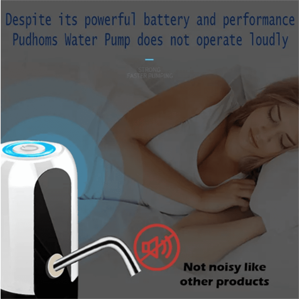 HOMUHOMU Electric Water Dispenser Pump, USB Rechargeable Universal Fit for 2 to 5 Gallon Jugs (Black) m442e