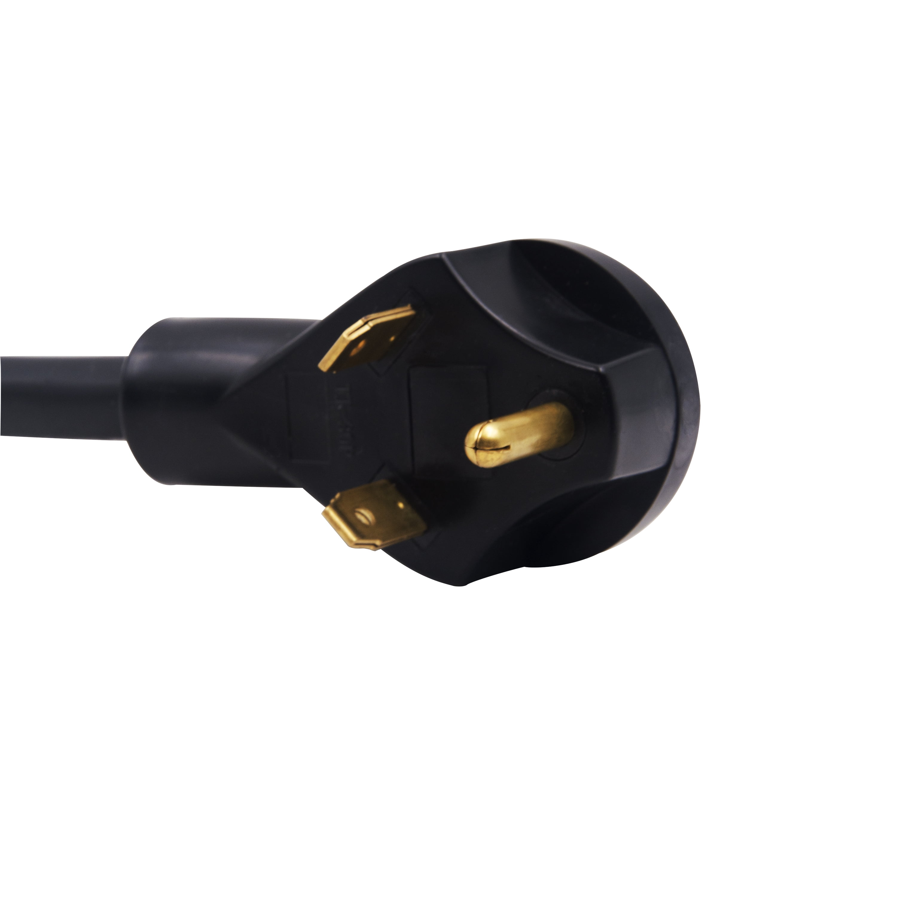 Auto Drive 30 to 15-Amp RV Adapter Extension Cord, Weather-Resistant Power Converter with Lighted End (Black, 1.5 ft) x7778
