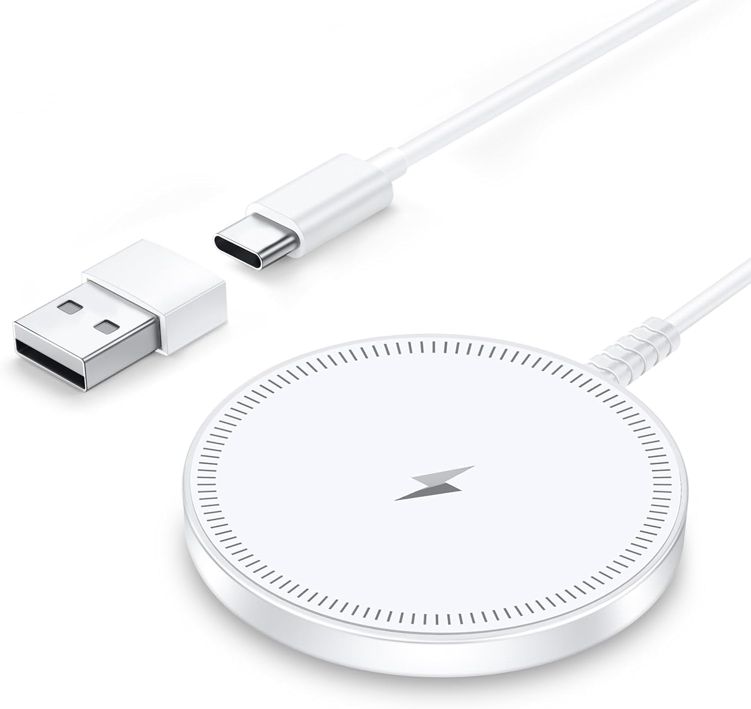 ETEPEHI Magnetic Wireless Charger Pad, Fast Charging Station for iPhone 17 16 15 14 13 Series & AirPods (White, 3.96 ft) ecbbm
