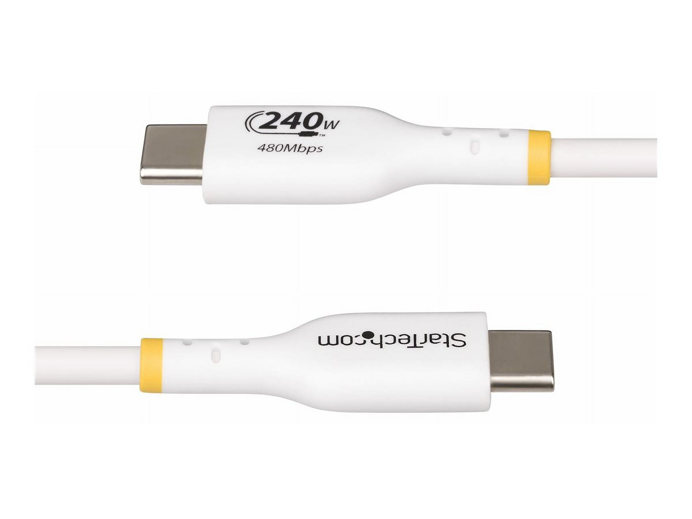 StarTech.com USB-C Charging Cable, 240W PD EPR Fast Charge & Sync, Durable TPE Jacket (White, 13 ft) i0aja