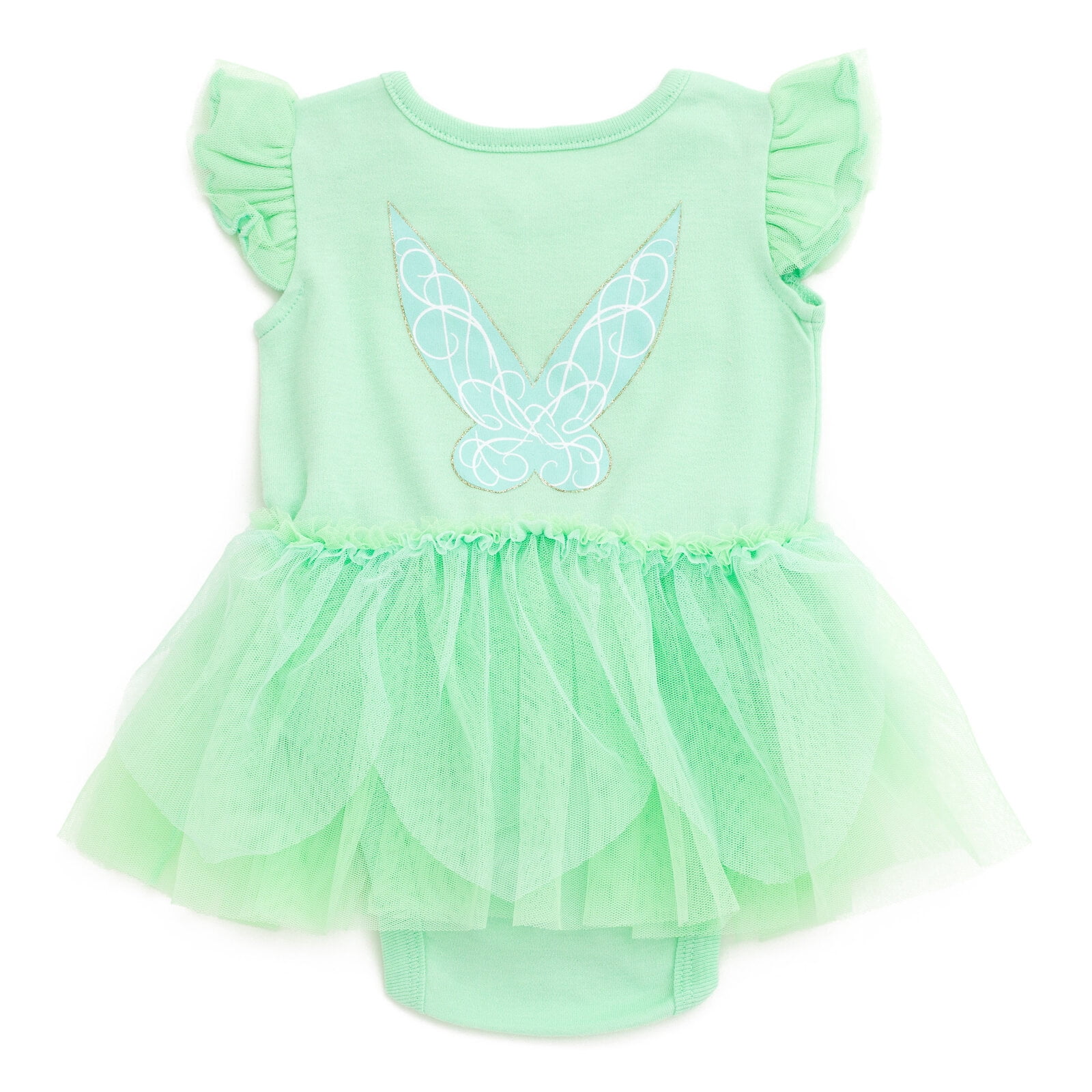Disney Tinker Bell Cosplay Bodysuit with Skirt Overlay and Headband Outfit Set (Green, 0-24 Months) j1h2f