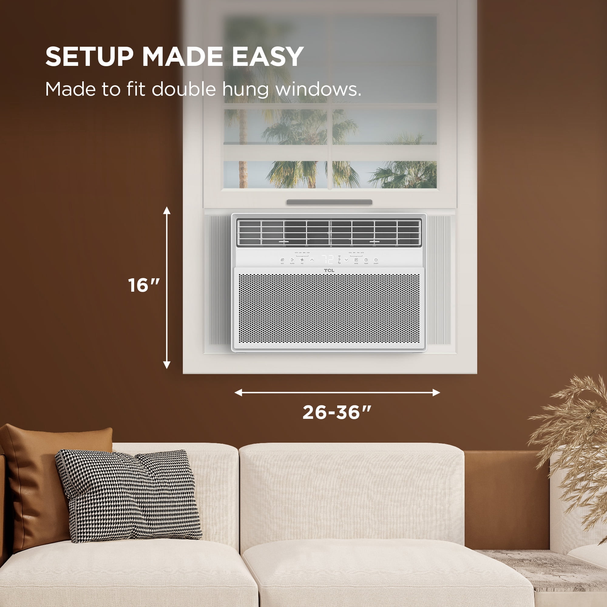 TCL 10,000 BTU Smart Inverter Window Air Conditioner, Quiet Cooling for 450 Sq ft Rooms (White, 10,000 BTU) jbyik