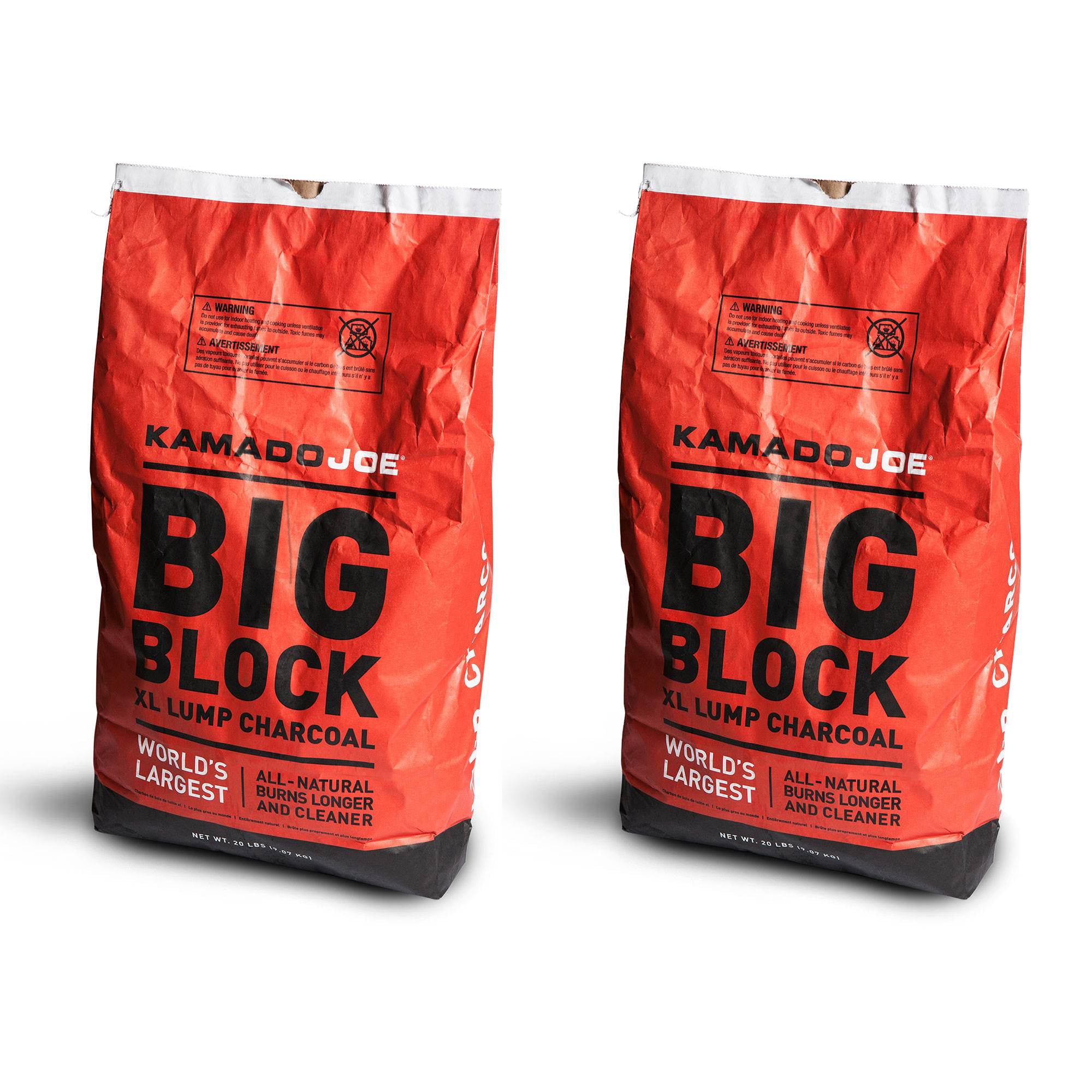 Kamado Joe Big Block All Natural Argentinian Hardwood Lump Charcoal (40 lb, 2 Pack) 3mclx