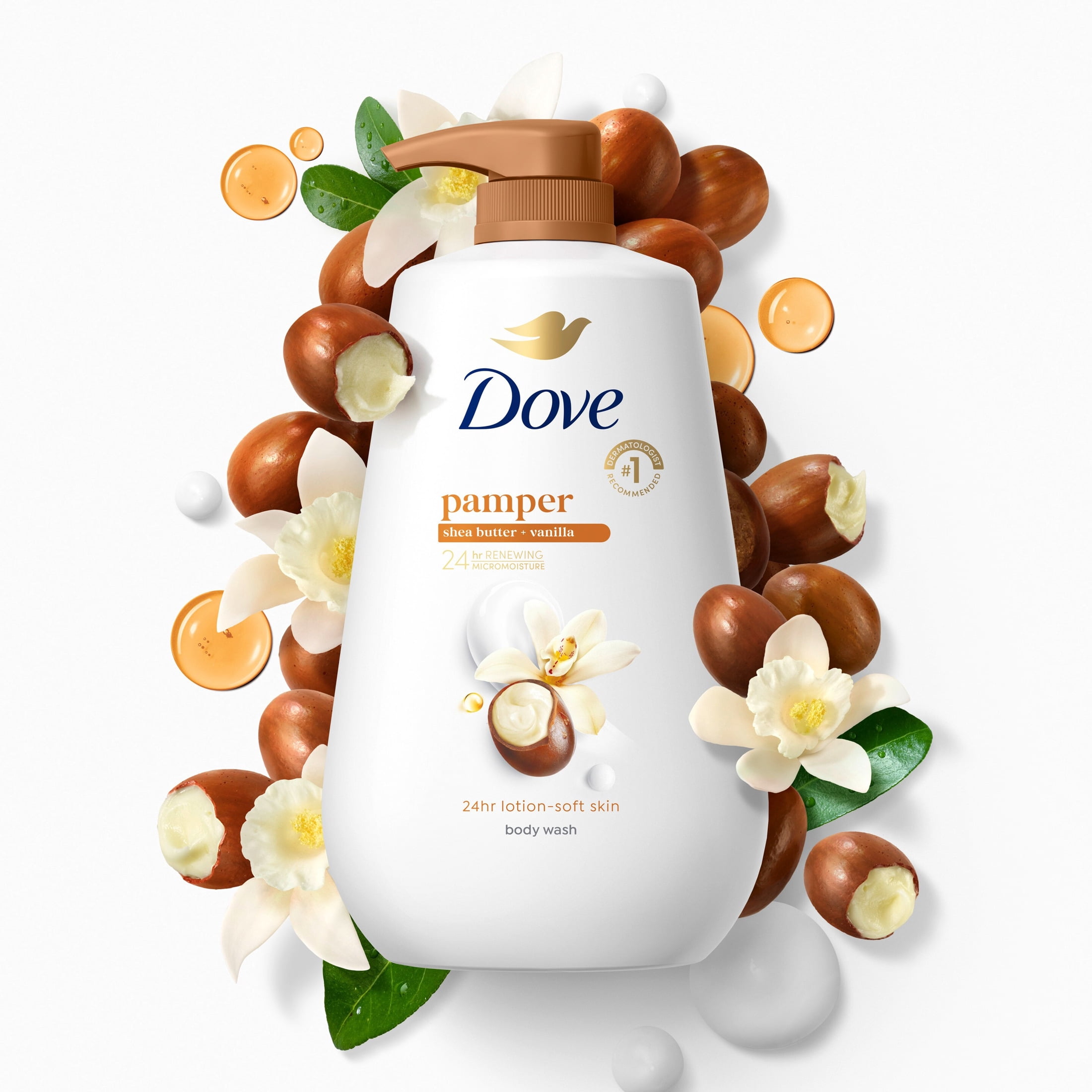 Dove Pampering Shea Butter & Vanilla Moisturizing Body Wash for Soft Skin (30.6 fl oz) vqmik
