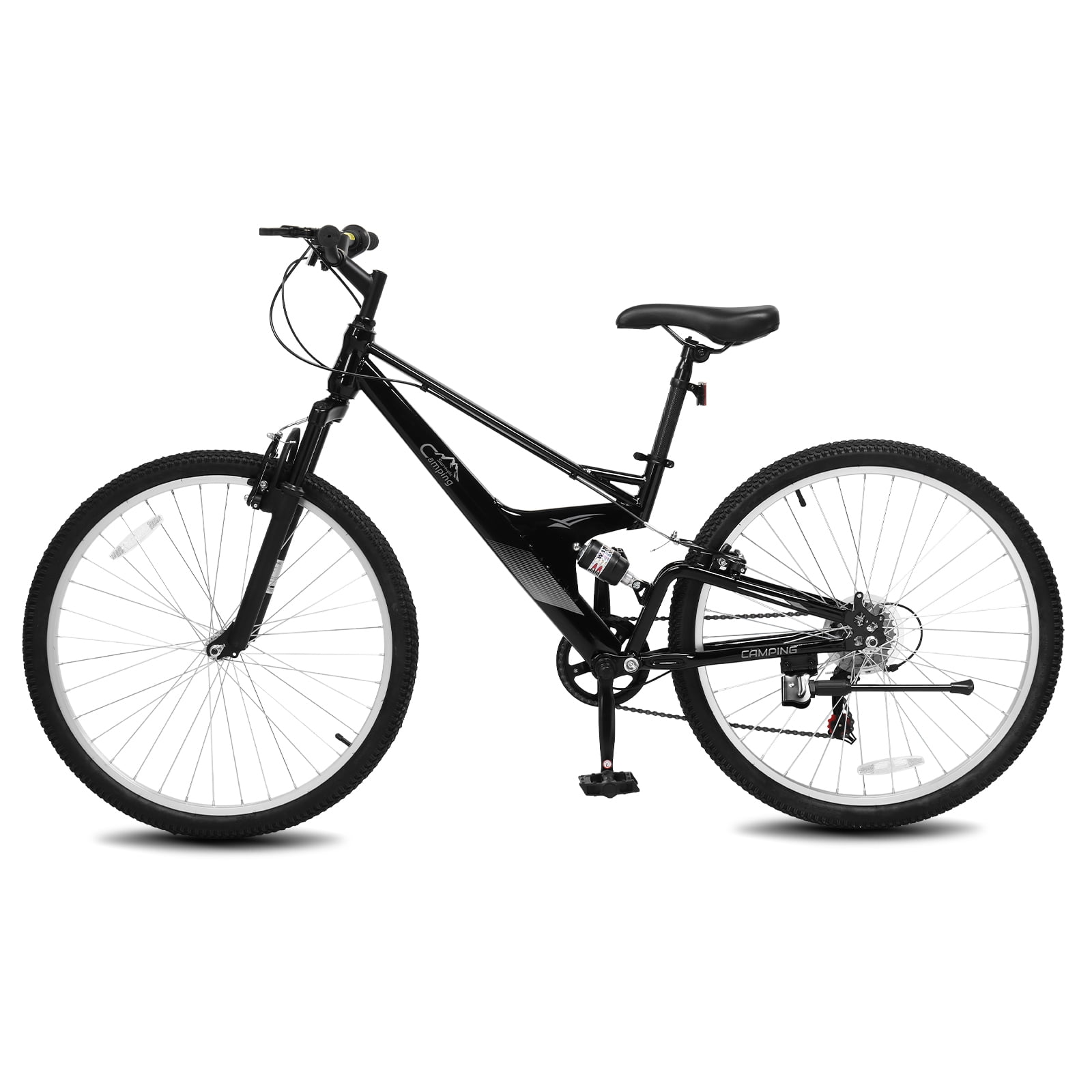 Ktaxon 26-inch 7-Speed Mountain Bike, Dual Suspension Adult Trail Bicycle (Black, 26 in) wwfqb