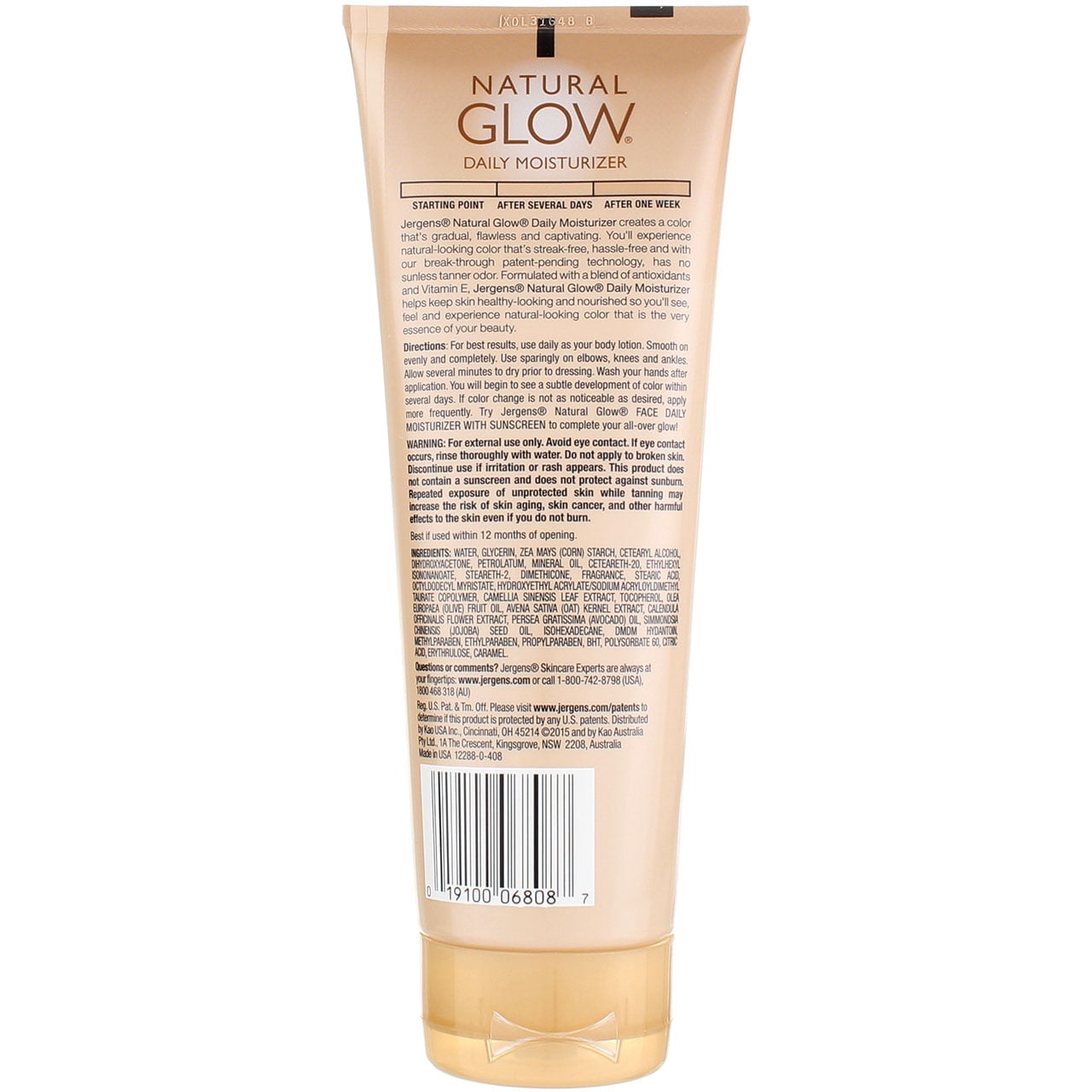 Jergens Natural Glow Daily Moisturizer for Fair to Medium Skin Tones (2 Pack, 7.5 fl oz each) j37je