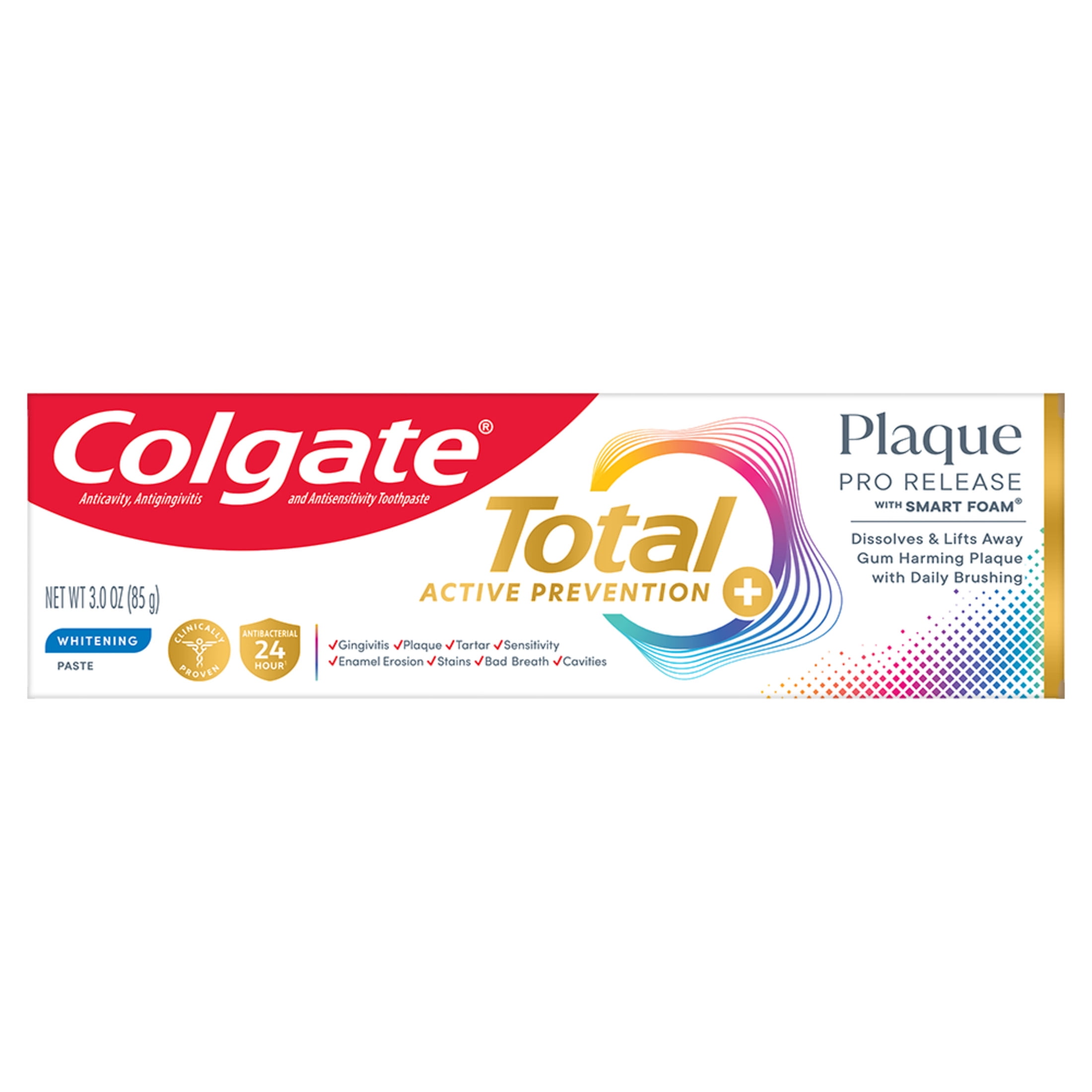 Colgate Total Plaque Pro Release Whitening Toothpaste (Mint, 3.0 oz) 8oebv