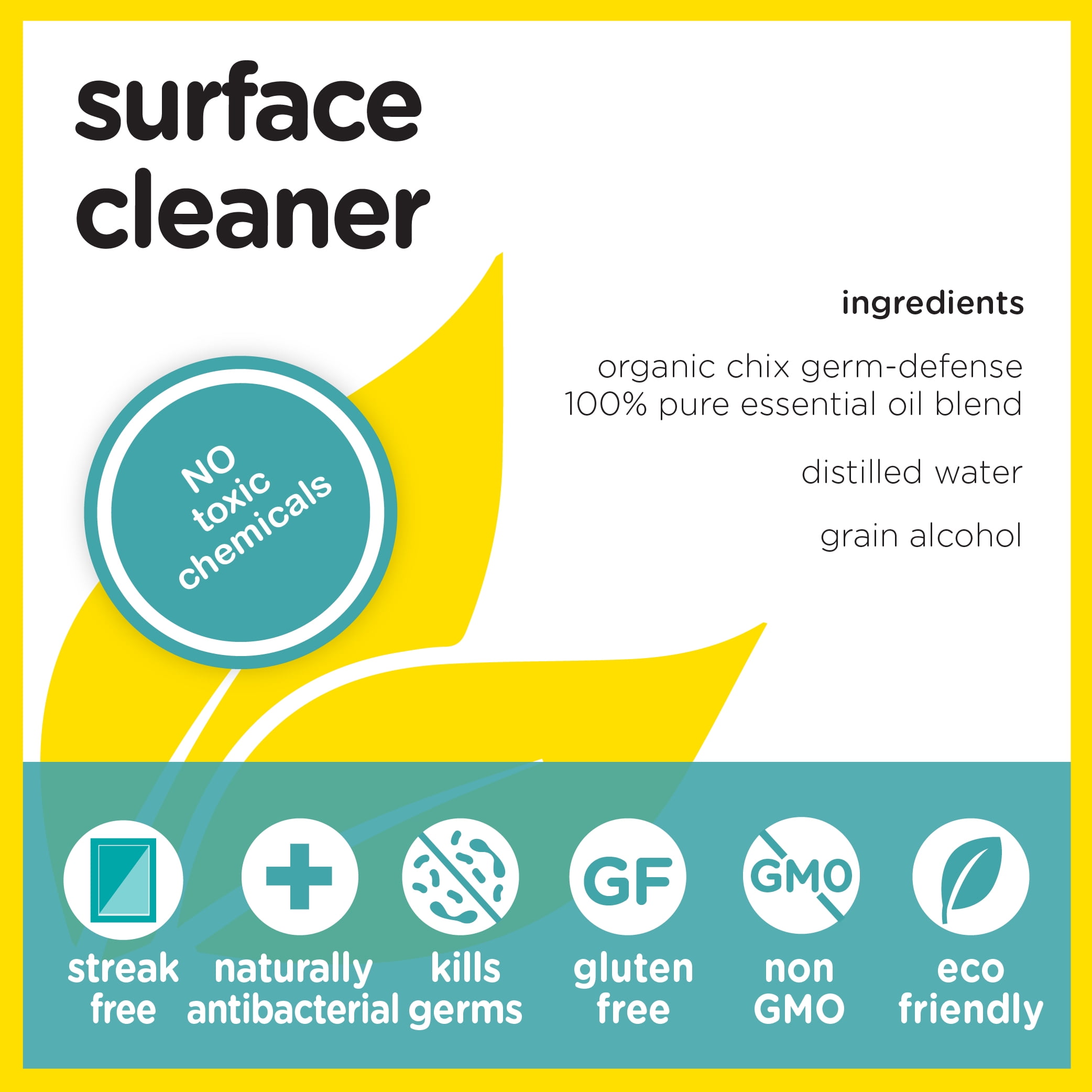 Organic Chix Natural Antibacterial All-Purpose Surface Cleaner (16 fl oz, 2 Pack) f5dst