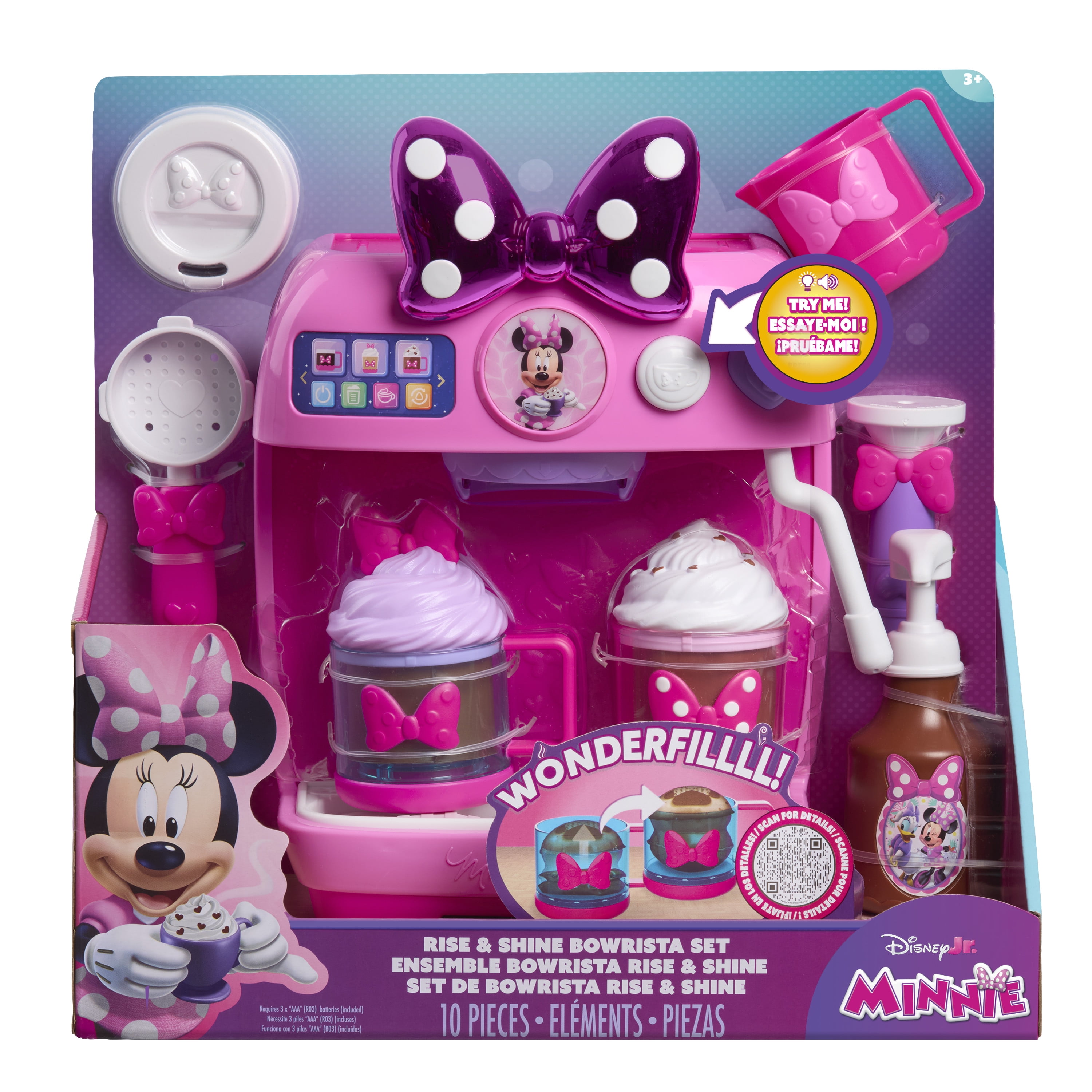 Minnie Mouse Rise & Shine Bowrista Play Espresso Machine Set (Pink, 10 in) molez