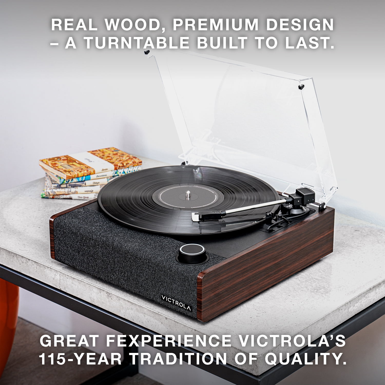 Victrola Eastwood II Bluetooth Record Player with 3-Speed Turntable (Black) tlz0k