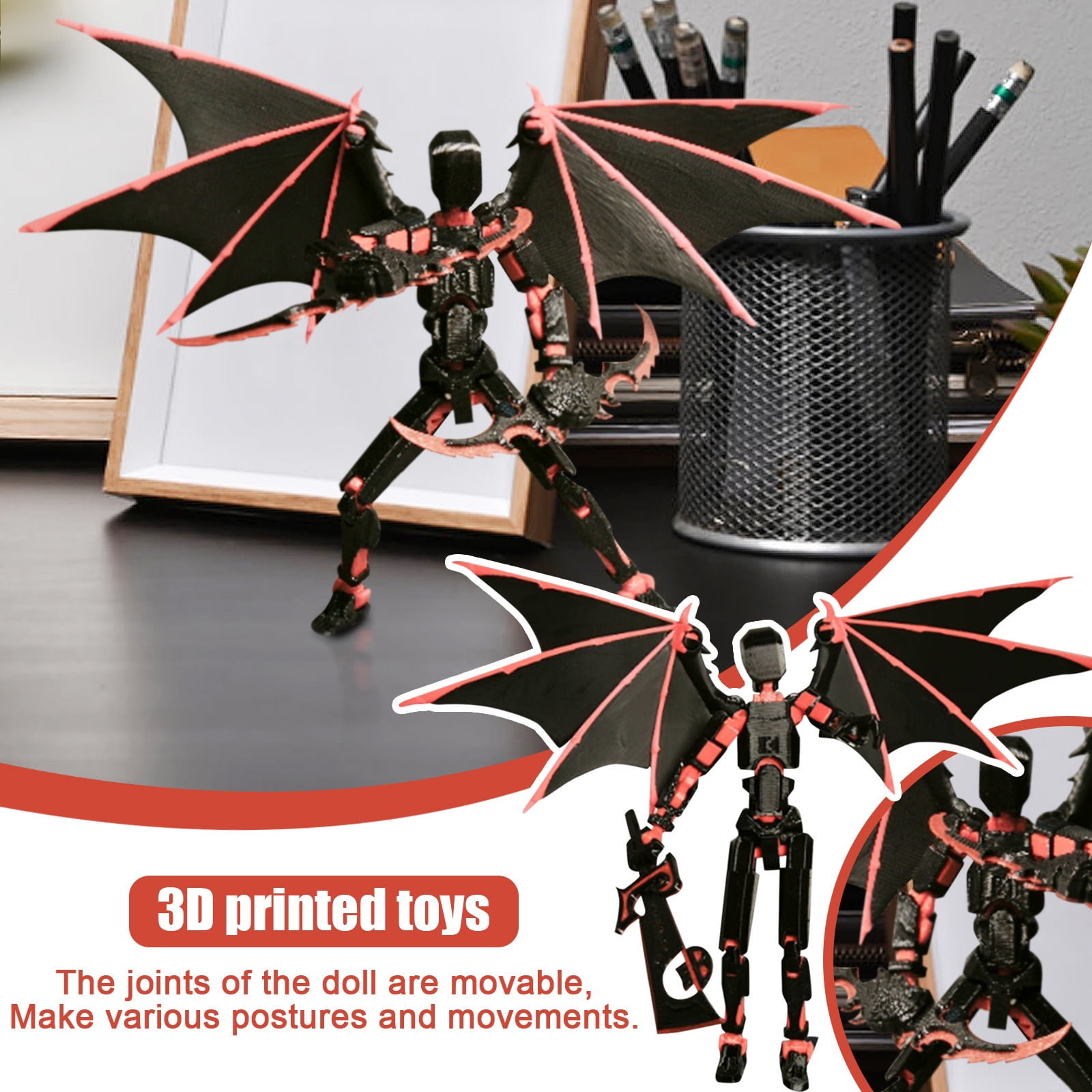 Guoo T13 Action Figure, Fully Articulated Dummy 13 Robot Model with Accessories (Multi-Color, 5.5 in) eoo3f