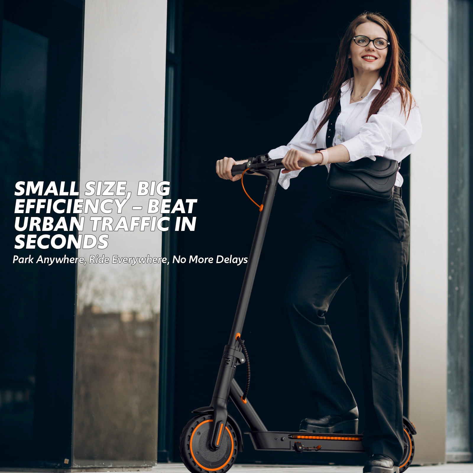OSBOO Electric Scooter for Adults, Foldable Commuter E-Scooter with App Control & LED Lights (Black, 31 lbs) r0gep