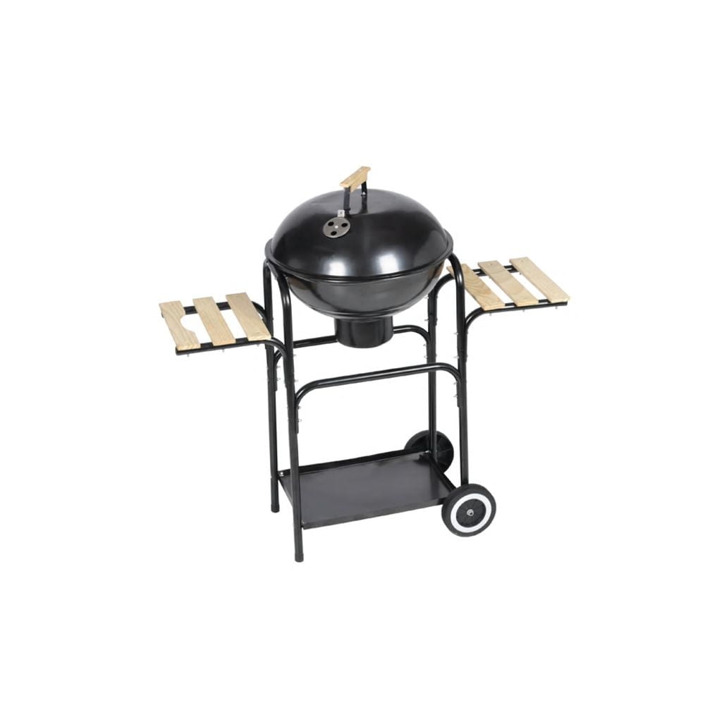 vidaXL Charcoal Kettle Grill Louisiana Outdoor BBQ Smoker (Black, 17.3 in Diameter) 4xp5z