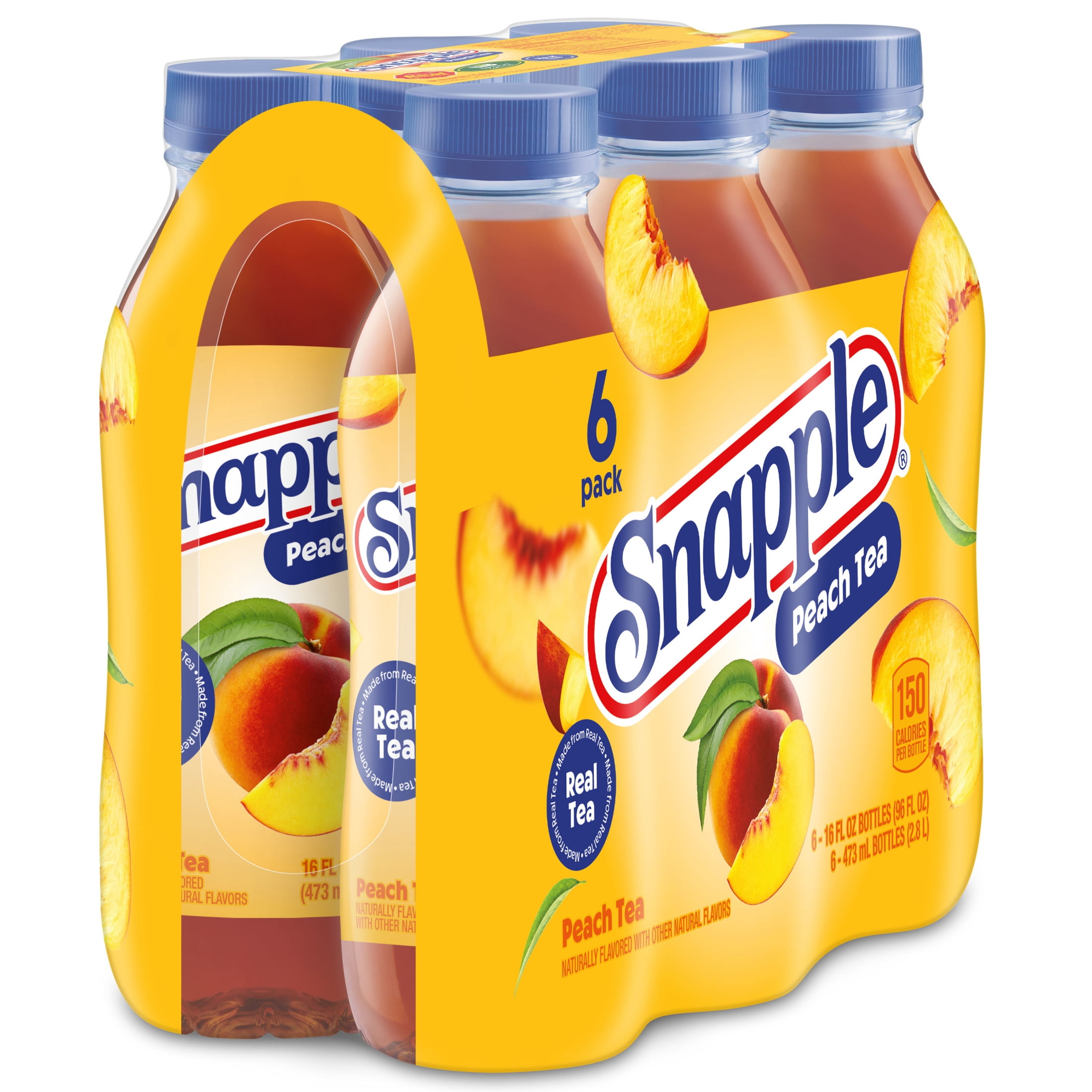 Snapple Peach Tea, All Natural Black and Green Tea Blend (6 Pack, 16 fl oz) b2a5p