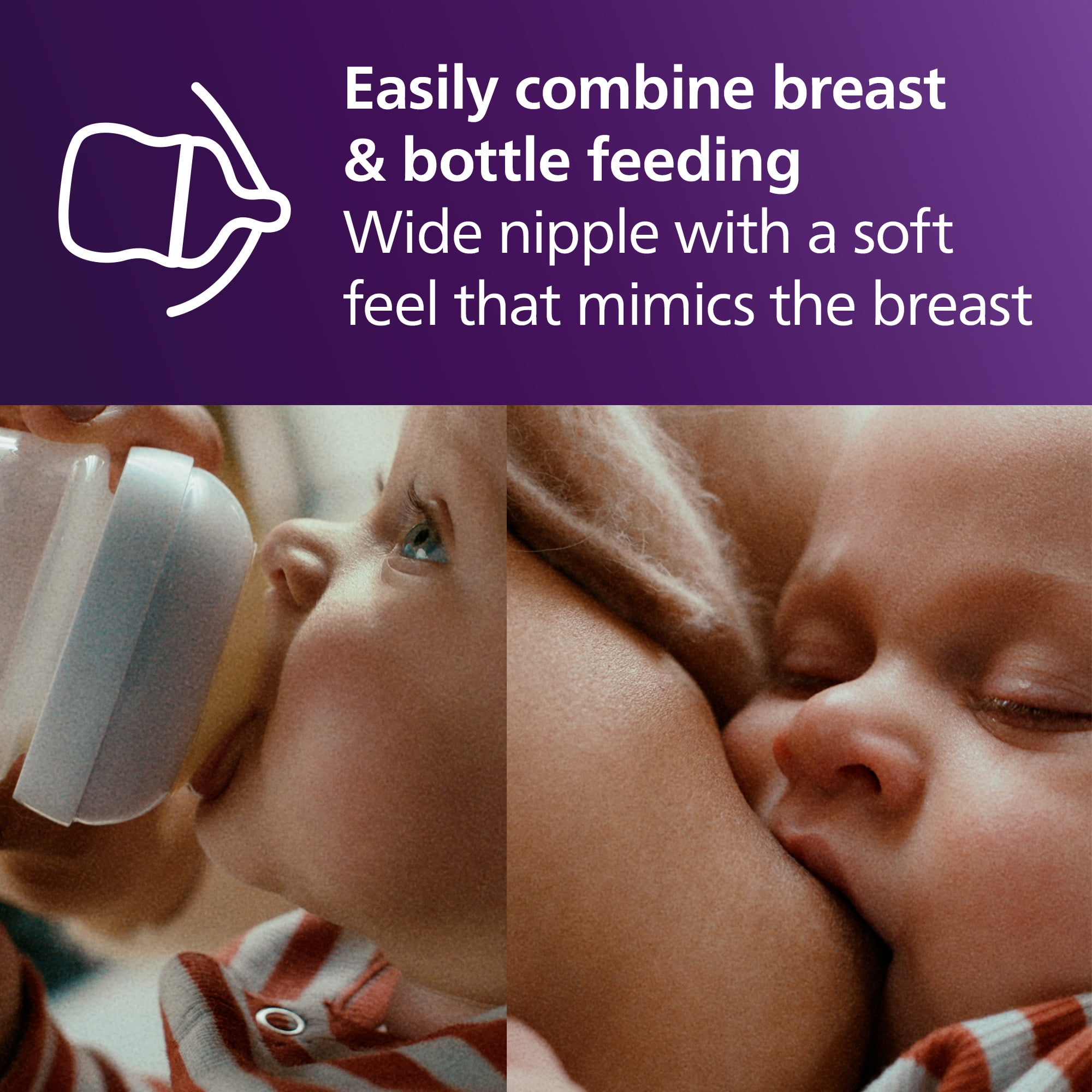 Philips AVENT Natural Baby Feeding Set with Natural Response Nipple (Clear, 4 fl oz, 3-Pack) 50nu2