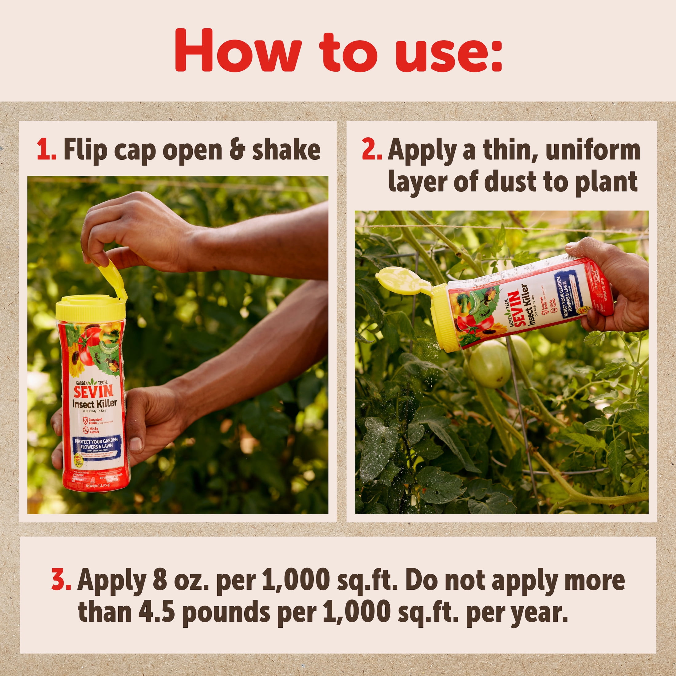 Sevin Garden Insect Killer Dust for Lawns and Flowers (1 lb) uifja